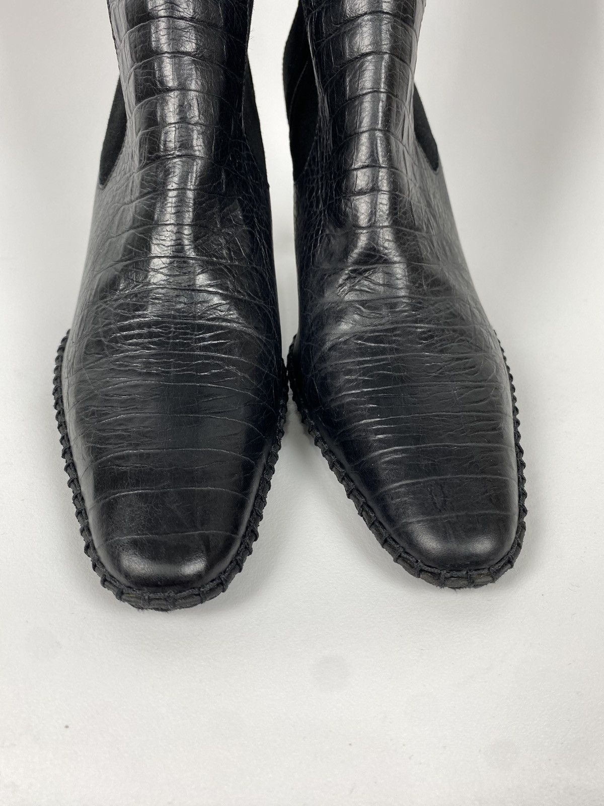 Other Borgo Degli Ulivi Booties Zip Up Croc Embossed Leather Size US 10 / IT 40 - 5 Thumbnail