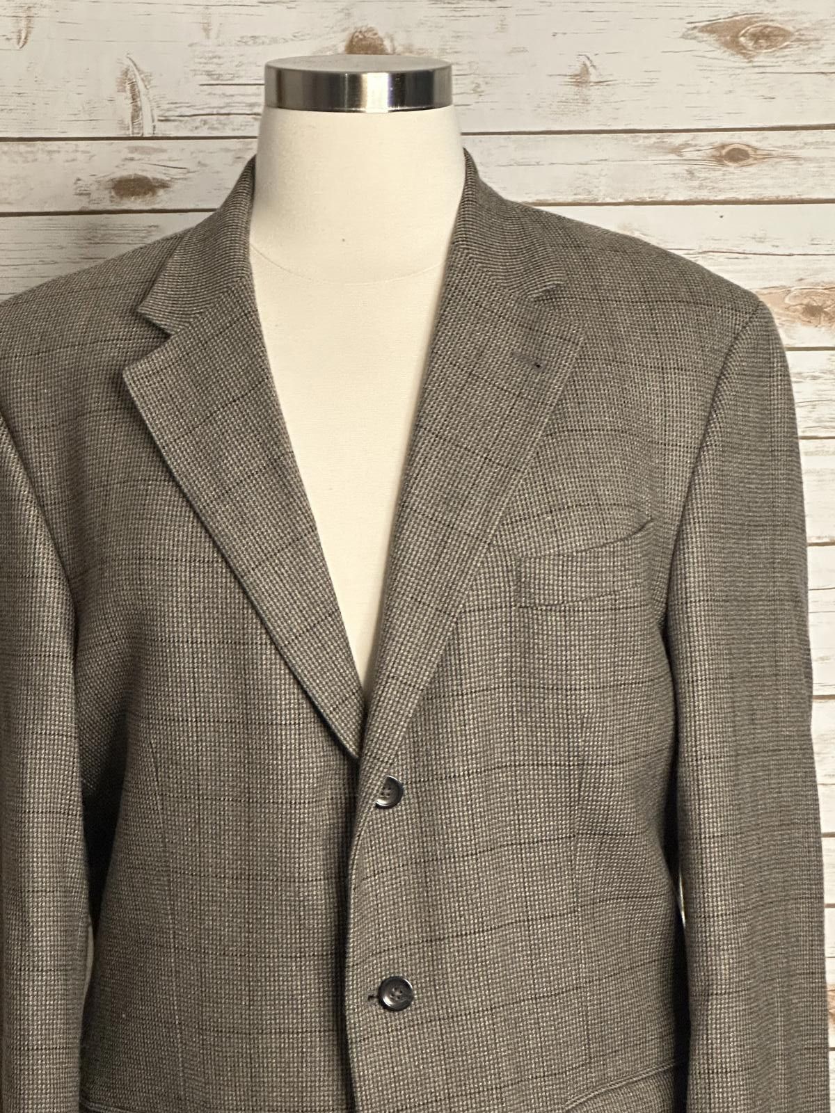 Oscar De La Renta Oscar de la Renta wool plaid single-breasted sportscoat Size 44L - 2 Thumbnail
