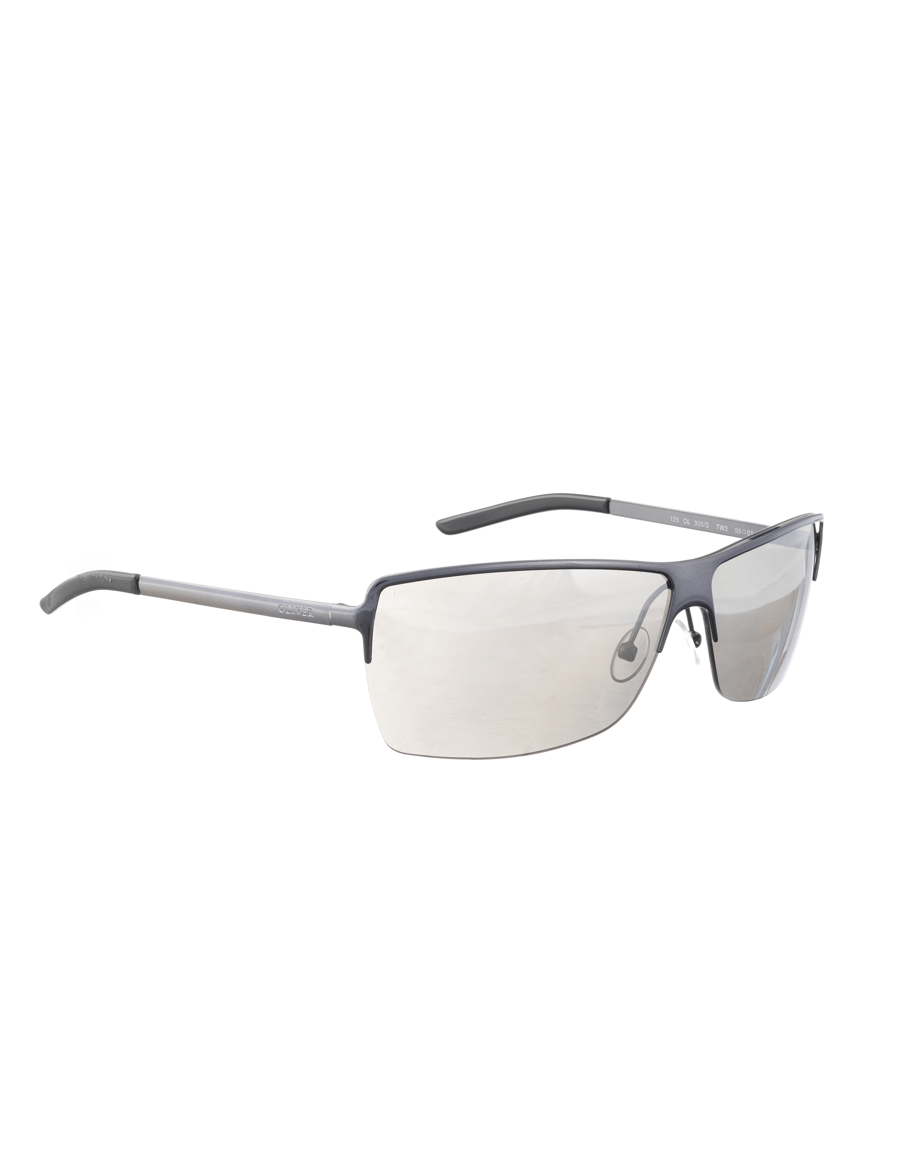 Valentino Oliver By Valentino '90s Gray Half-Rim Sunglasses Size ONE SIZE - 3 Thumbnail