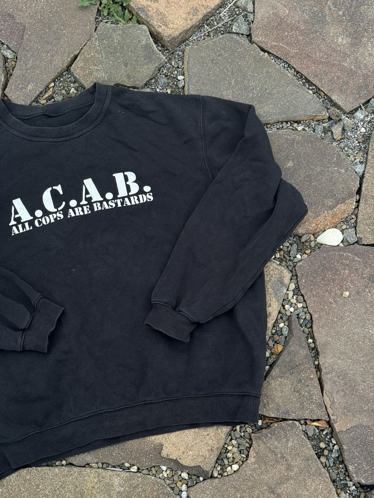 Vintage Vintage A.C.A.B Sweatshirt streetwear black ultras NWA Size US L / EU 52-54 / 3 - 3 Thumbnail
