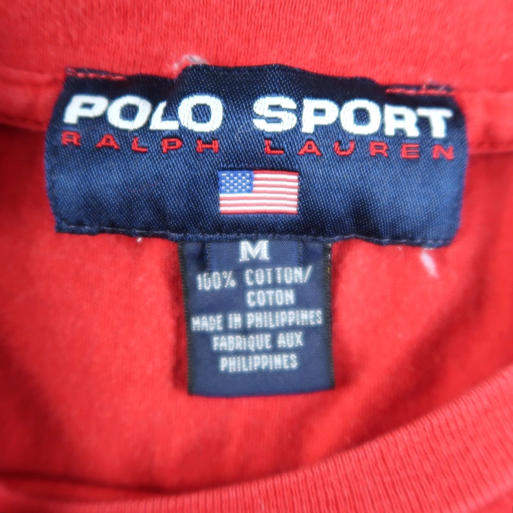 Polo Ralph Lauren VINTAGE Polo Ralph Lauren Polo Sport Red T Shirt M Medium Pony Shirt Mens 90s Size US L / EU 52-54 / 3 - 7 Thumbnail