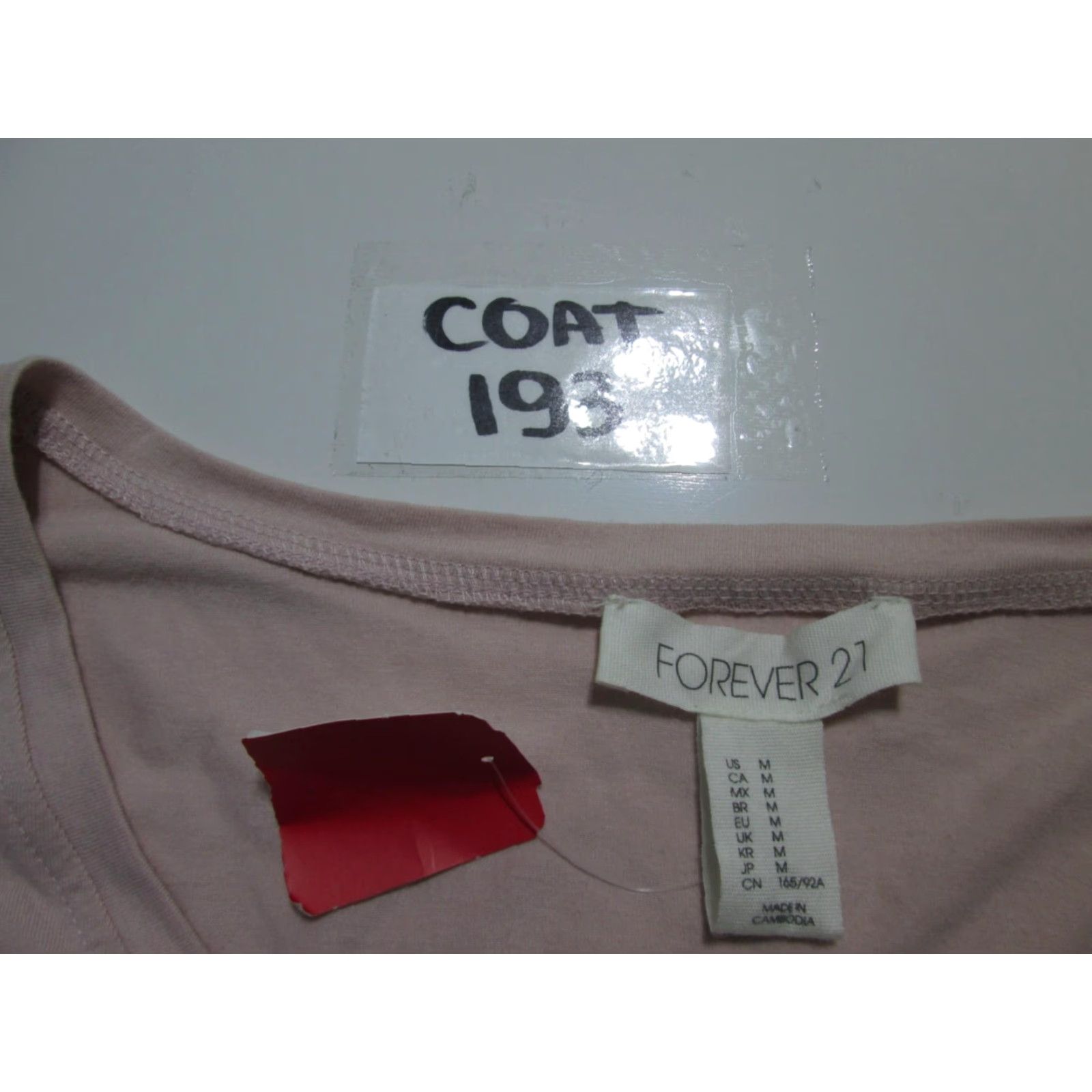 Forever 21 Forever 21 V-Neck Shirt Light Pink Long Sleeve Stretch Basic Womens M Size M / US 6-8 / IT 42-44 - 5 Thumbnail