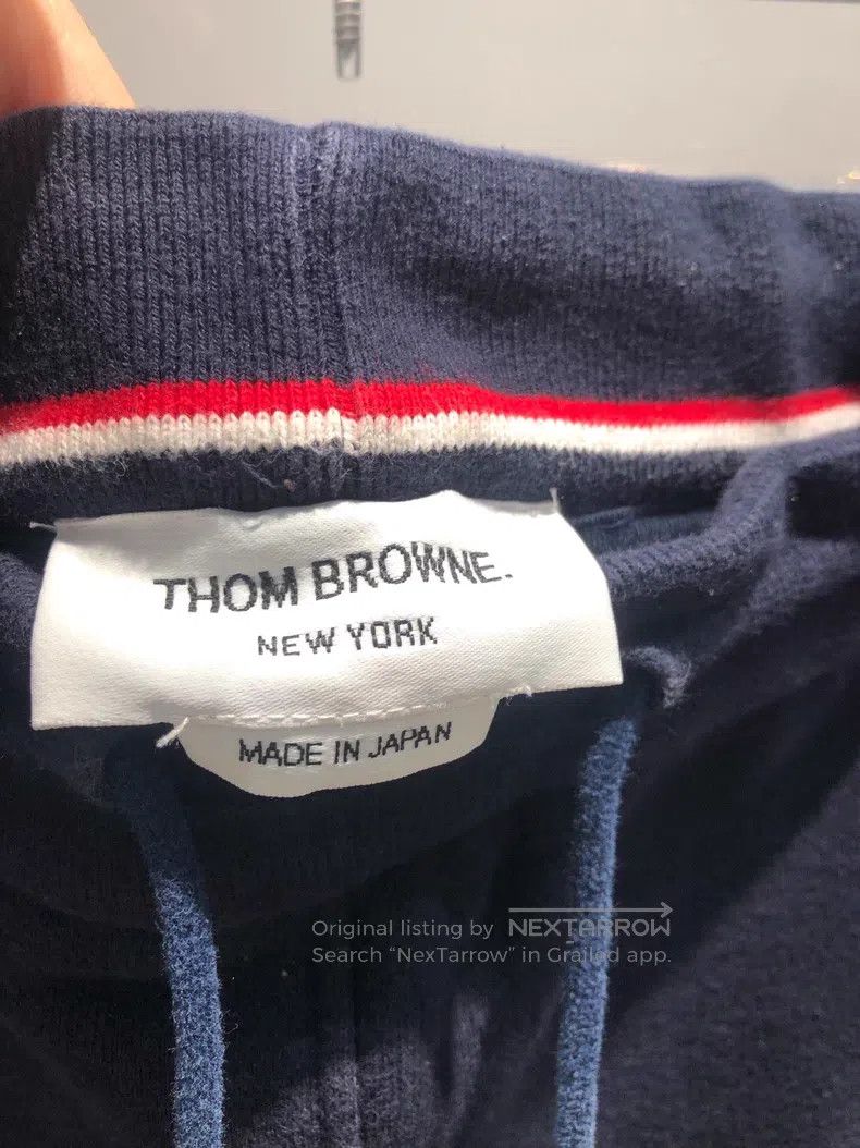Thom Browne Thom Browne size 4 Four-Stripe Fleece Pants Navy Blue Size US 27 - 4 Thumbnail