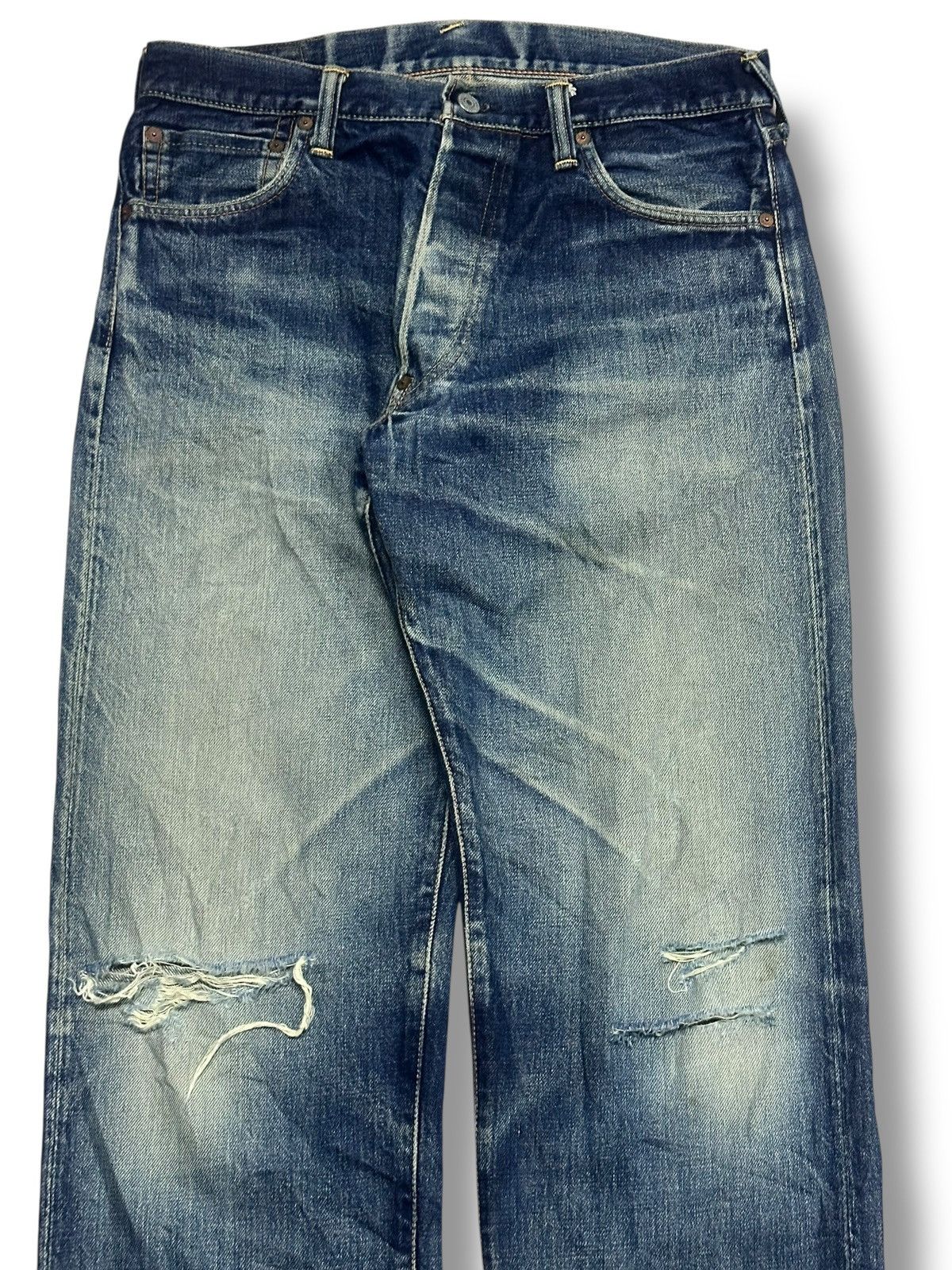 Evisu Vintage Evisu No2 Lot 2000 Selvedged Distressed Faded Wash Size US 32 / EU 48 - 4 Thumbnail