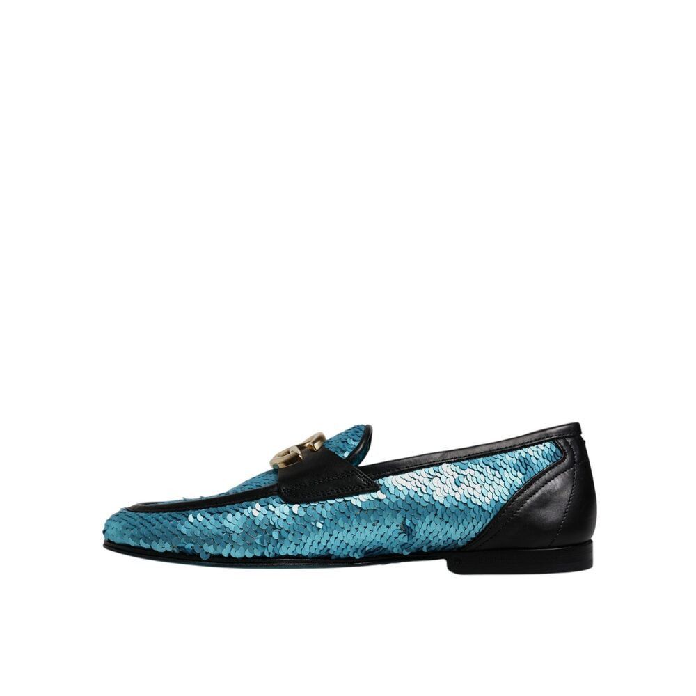 Dolce & Gabbana Dolce & Gabbana Blue Sequined Loafers Formal Dress Shoes Size US 6 / EU 39 - 5 Thumbnail