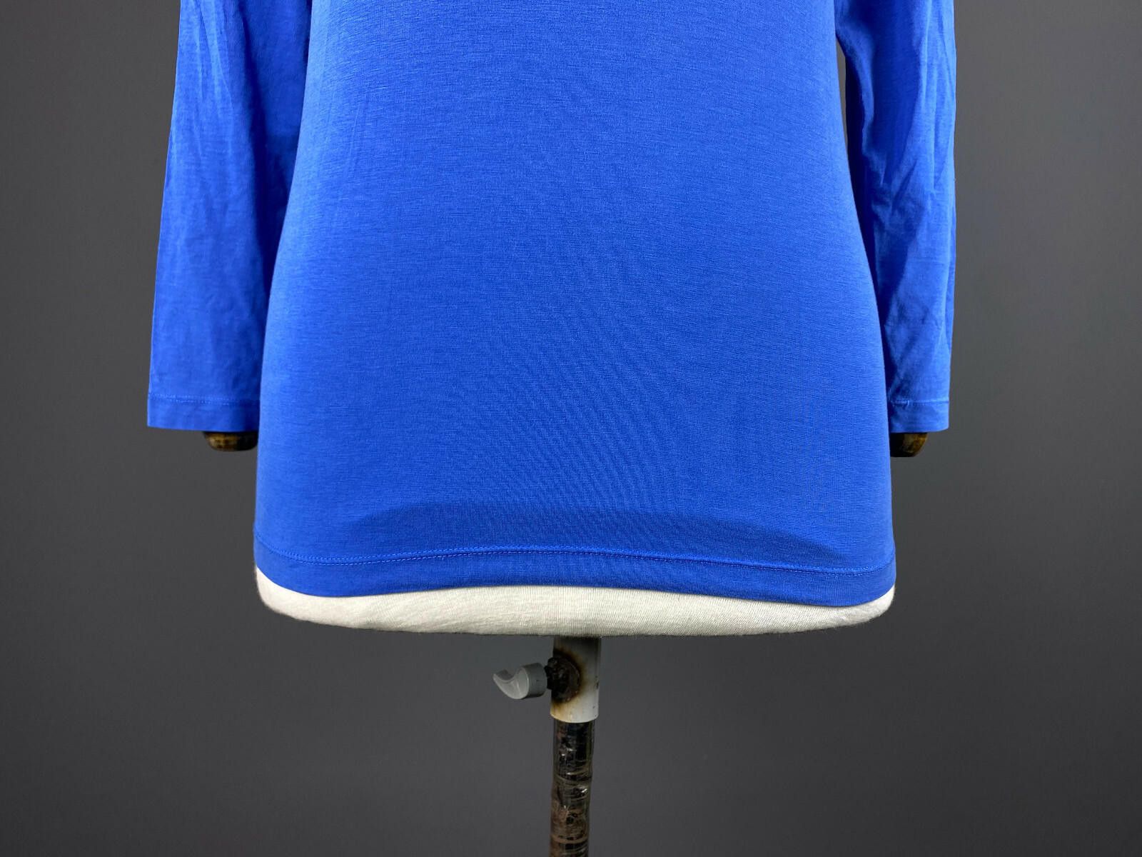 Designer Cop Copine Blue Boat Neck Long Sleeve Lesco Top Shirt Size S Size S / US 4 / IT 40 - 3 Thumbnail