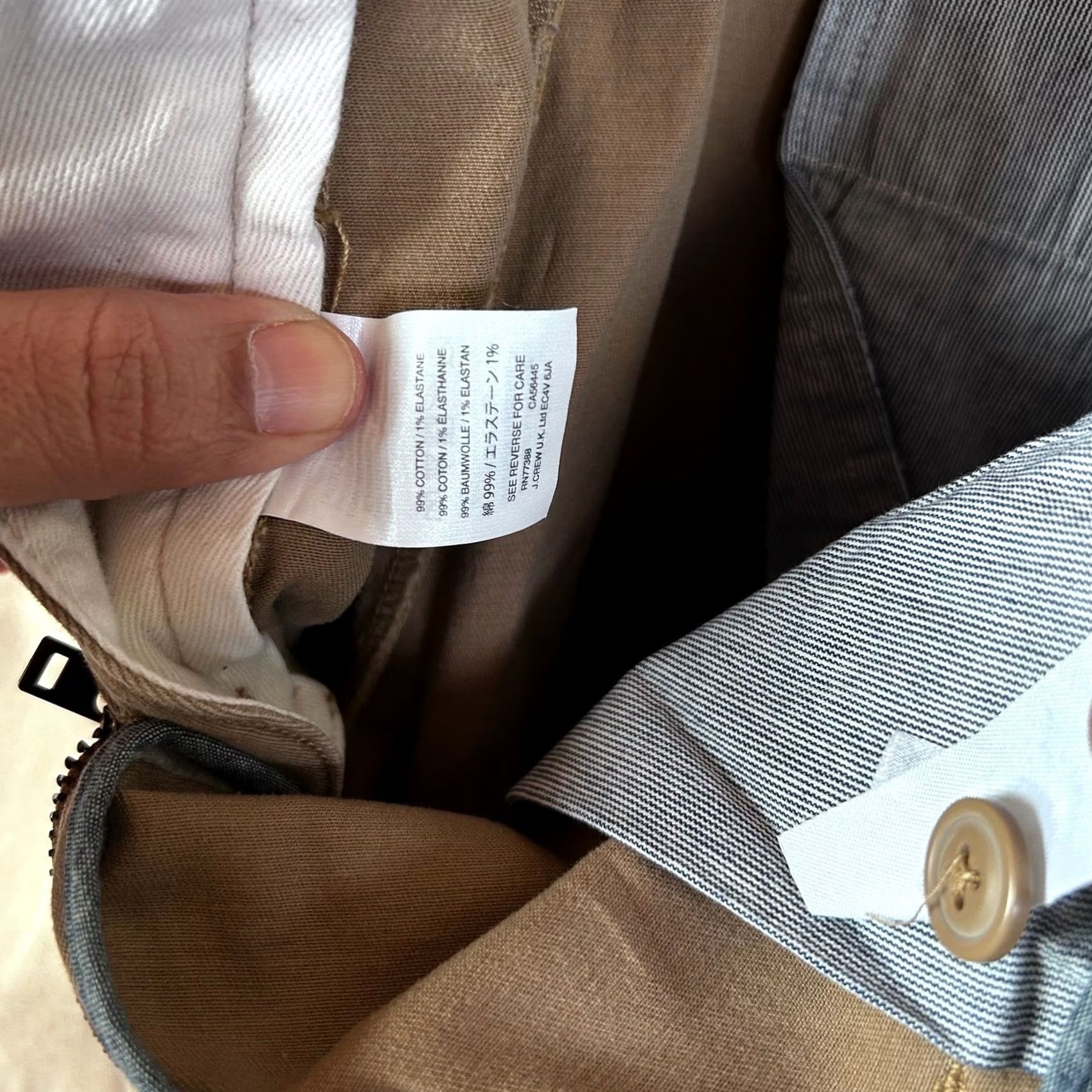 J.Crew J.Crew Chino Pants 484 Mens 35x32 Brown Cotton Twill Casual Trousers Size US 35 - 4 Thumbnail
