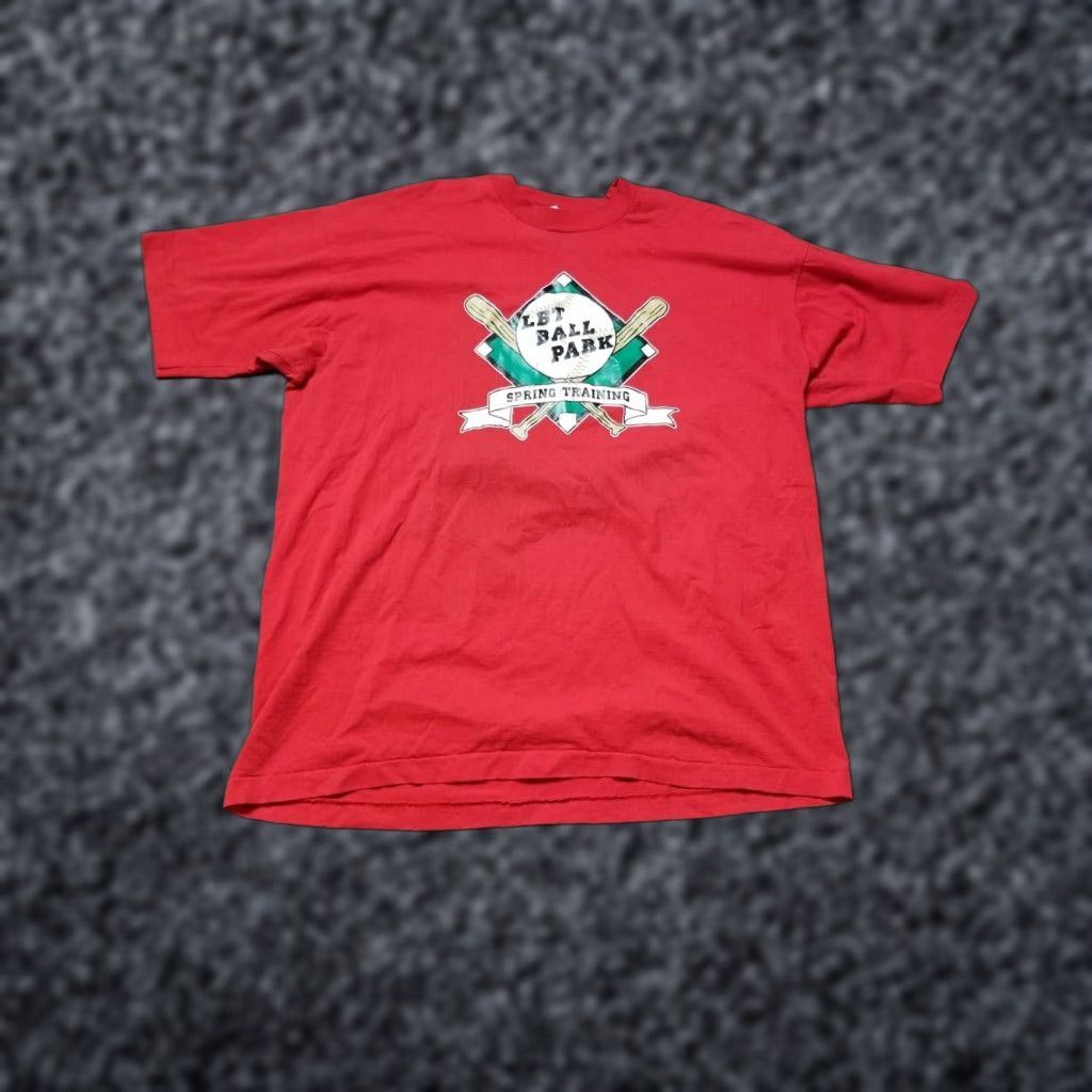 Fruit Of The Loom Vintage Fruit of the Loom Ballpark Spring Training T Shirt 2XL Red Short Sleeve Crew Neck Graphic Baseball 90s Mens Size US XXL / EU 58 / 5 - 1 Thumbnail