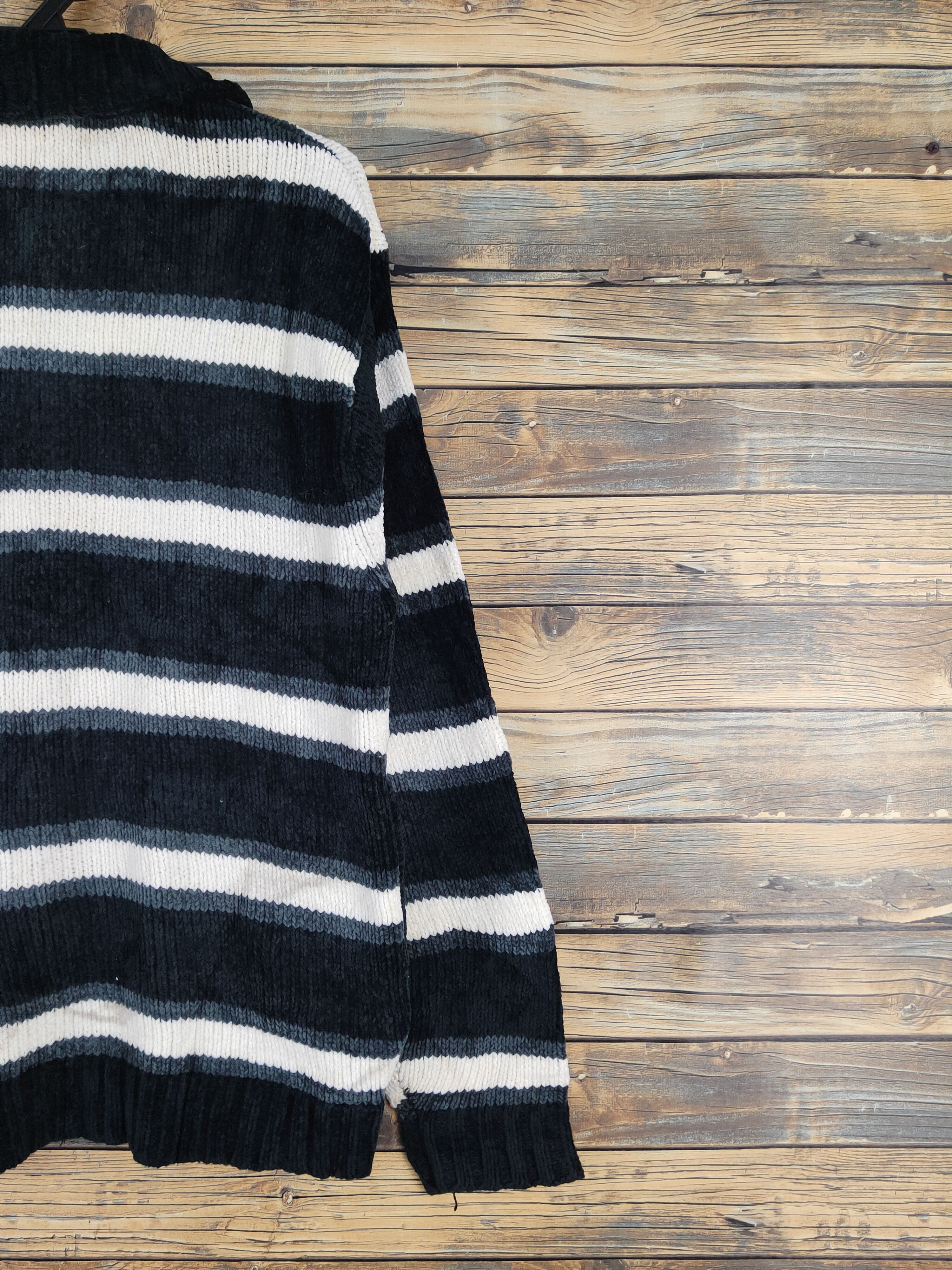 Homespun Knitwear Plus One Black White Stripe Knitwear Sweaters #W1330 Size US L / EU 52-54 / 3 - 9 Thumbnail