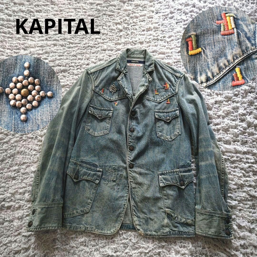 Kapital KAPITAL Denim Jacket Studded Embroidered Japan Made Vintage Size US S / EU 44-46 / 1 - 1 Thumbnail