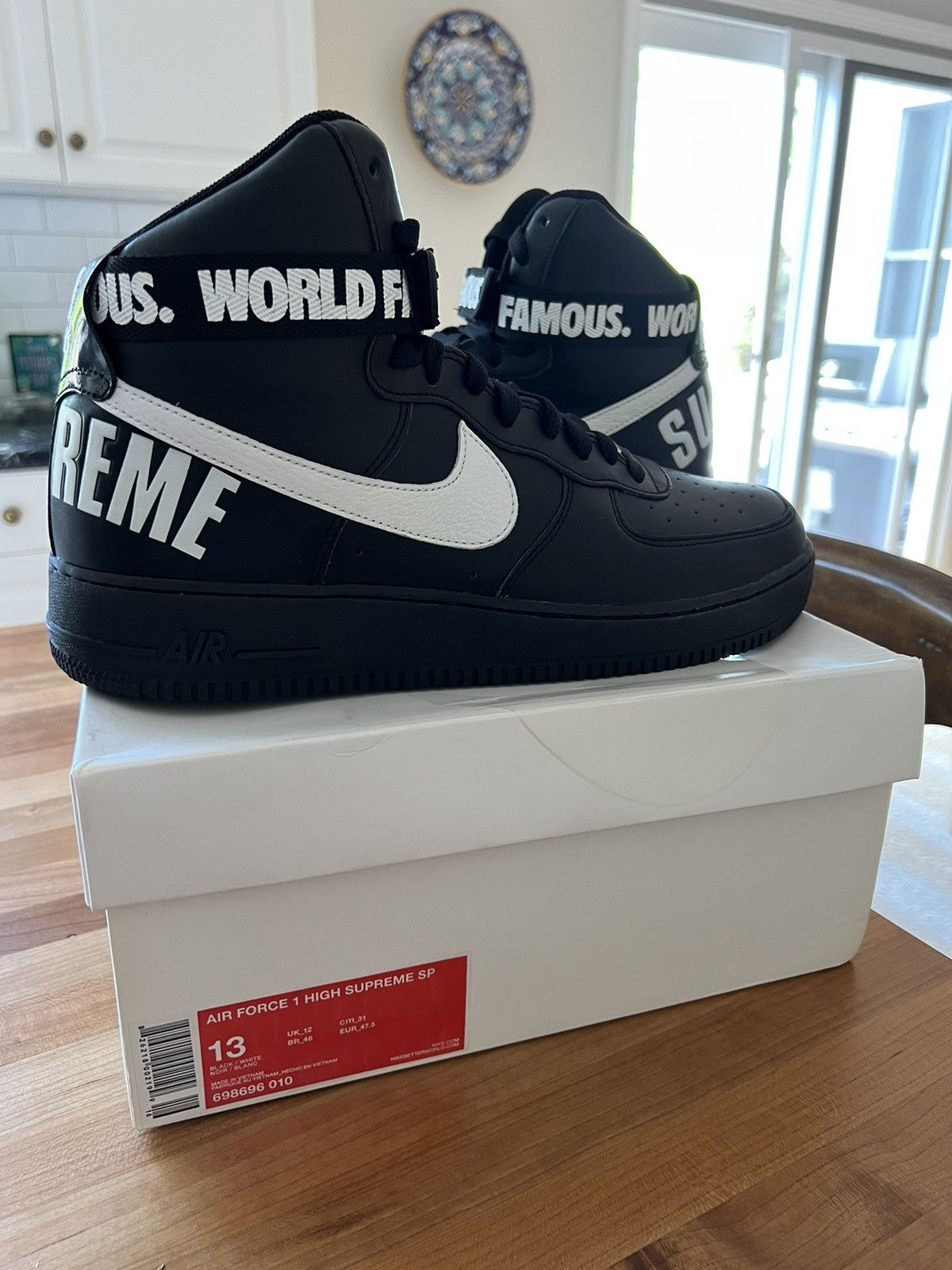 Nike × Supreme Supreme x Nike Air Force 1 High ‘World Famous’ Black Size US 13 / EU 46 - 2 Thumbnail