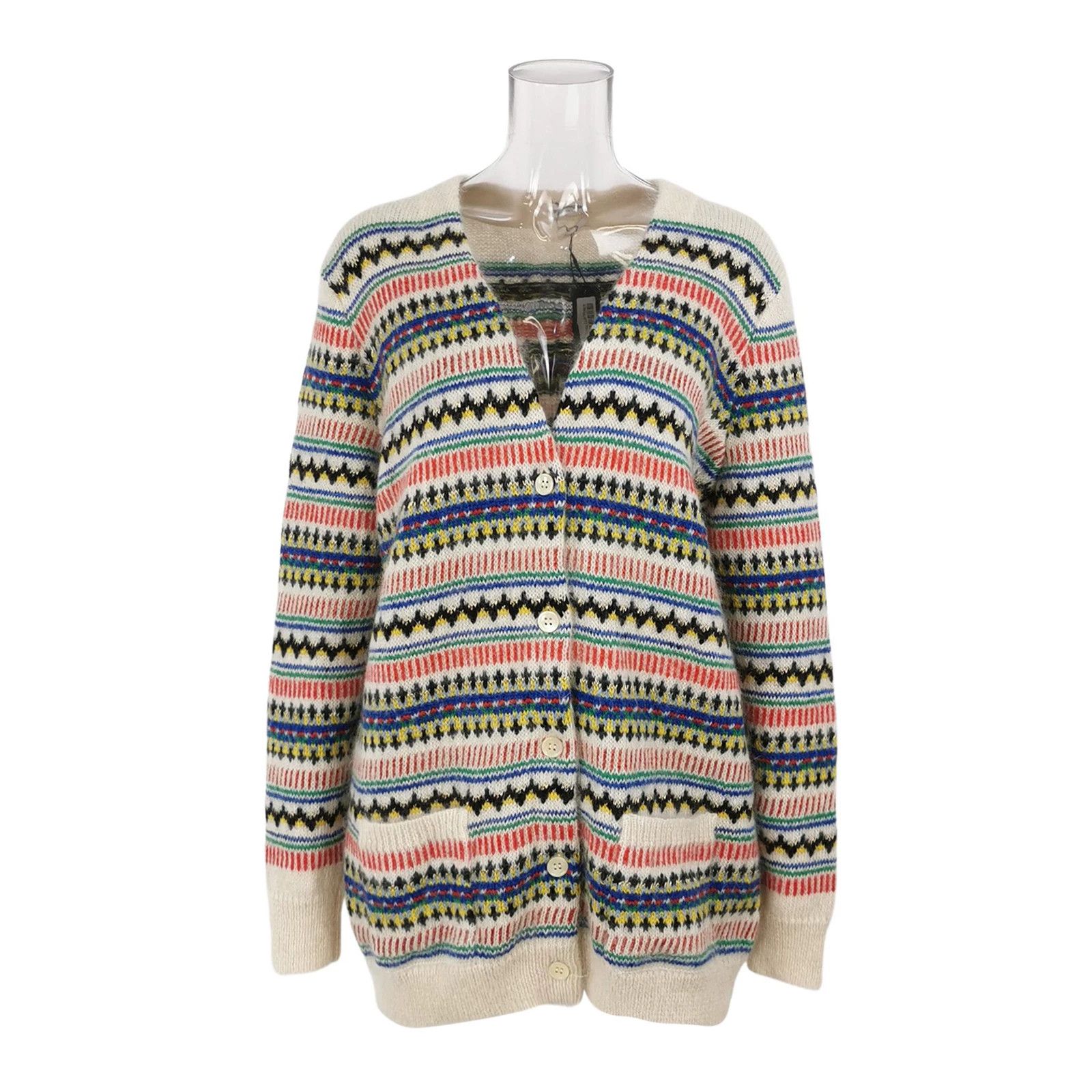 Saint Laurent Paris Saint Laurent Striped V-Neck Button Cardigan Size US M / EU 48-50 / 2 - 1 Thumbnail