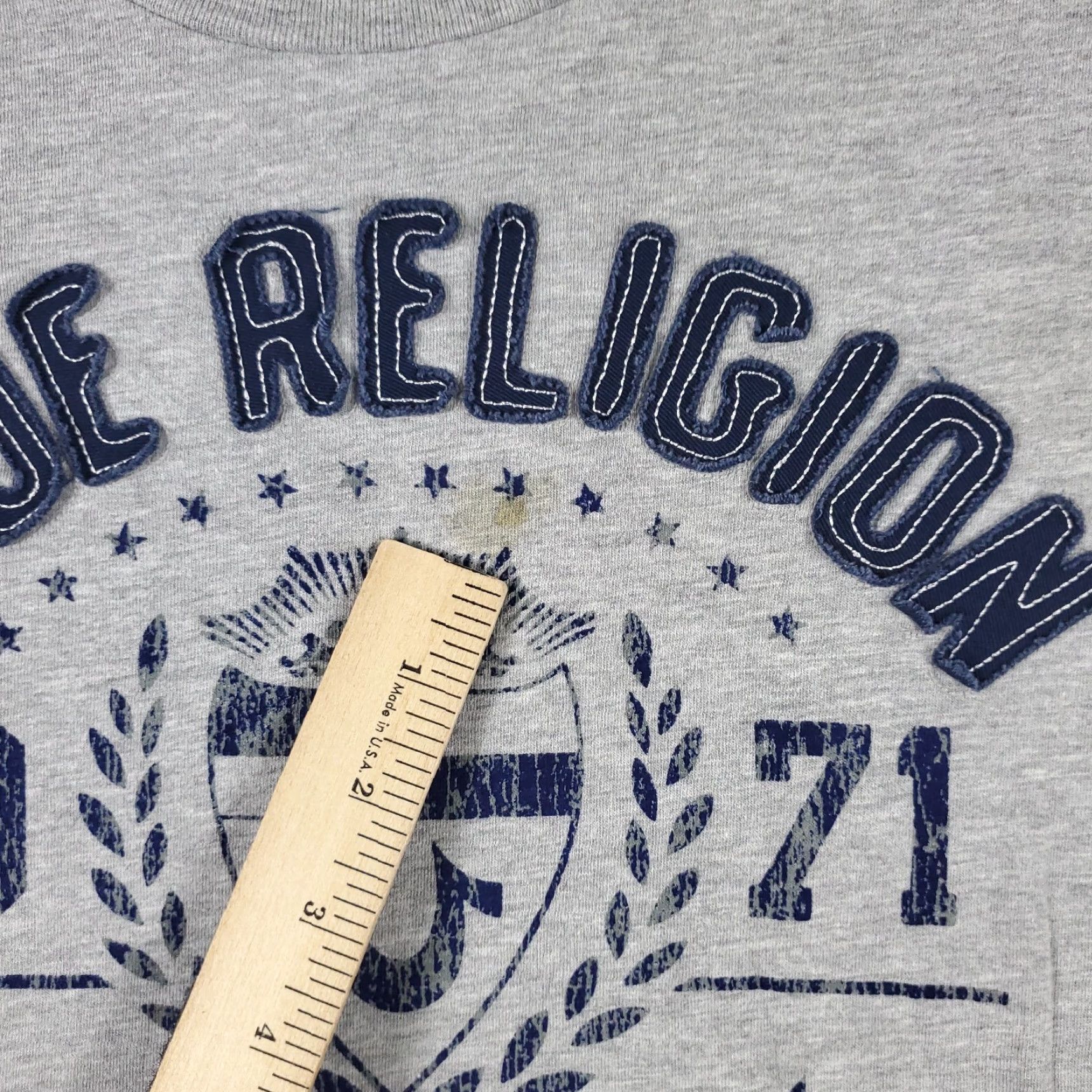 True Religion True Religion Shirt Mens XL Gray Casual Short Sleeve Graphic Size US XL / EU 56 / 4 - 4 Thumbnail