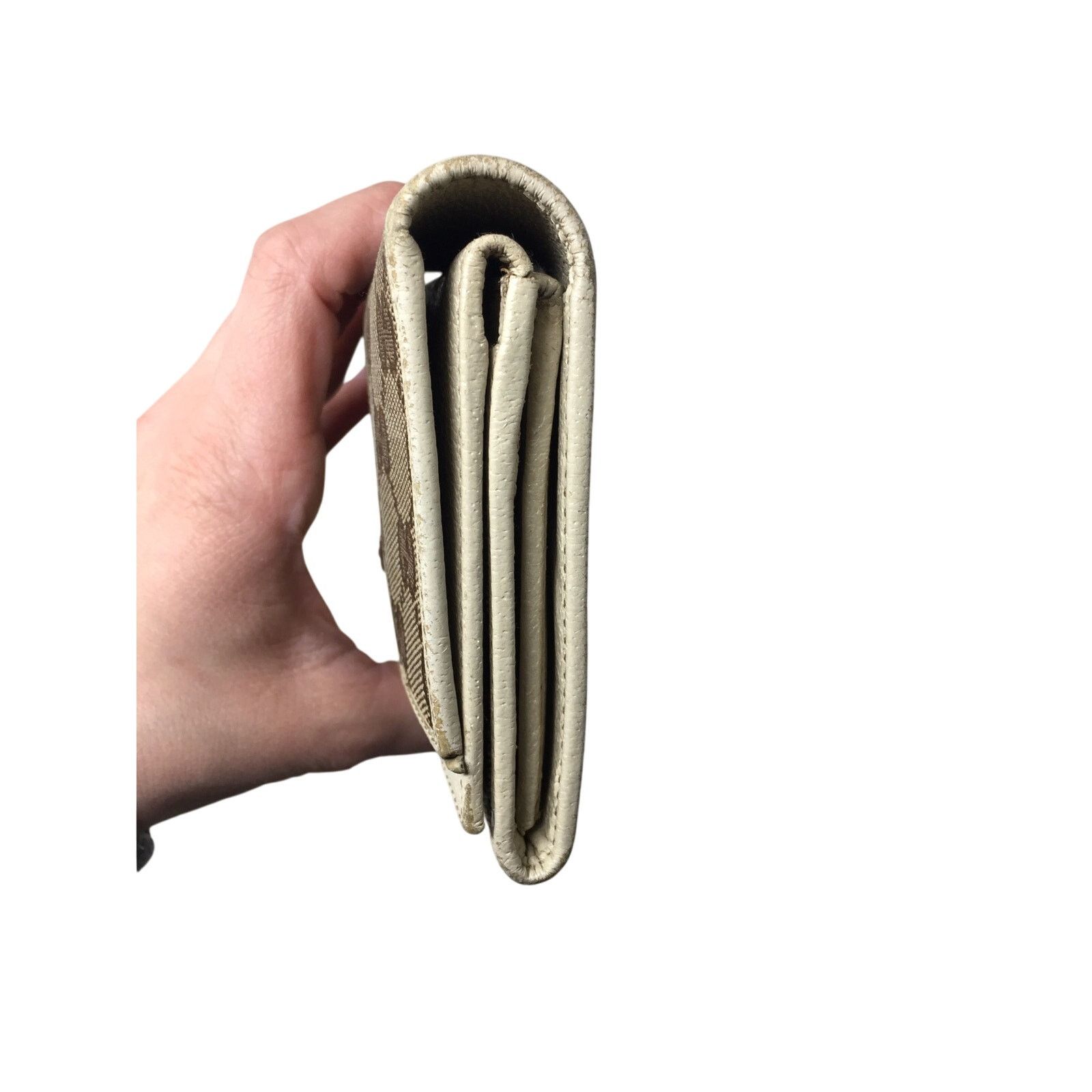 Gucci Gucci GG Canvas Beige & White Leather Double Layer Wallet Size ONE SIZE - 7 Thumbnail