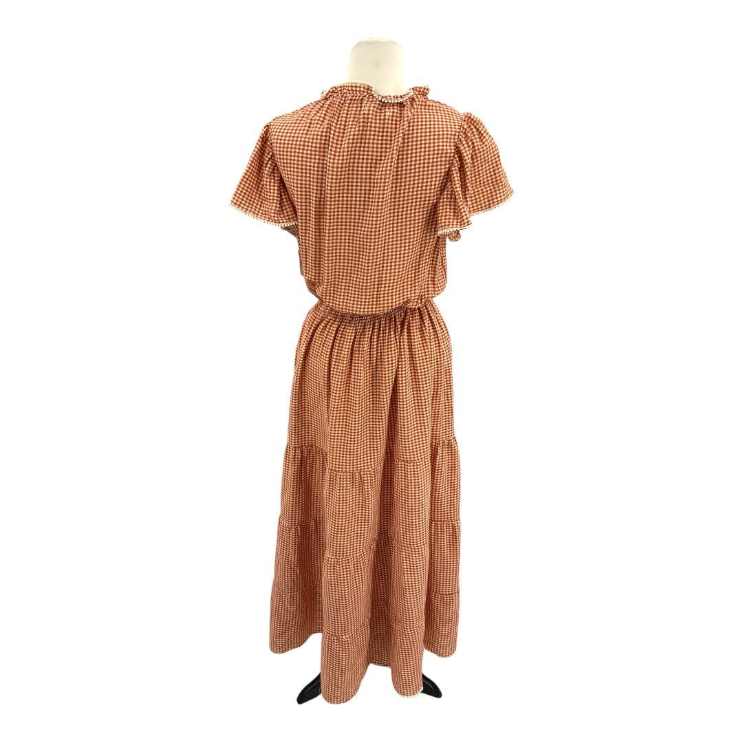 Other Max Studio Gingham Flutter Sleeve Maxi Dress Brick Large Size L / US 10 / IT 46 - 8 Thumbnail