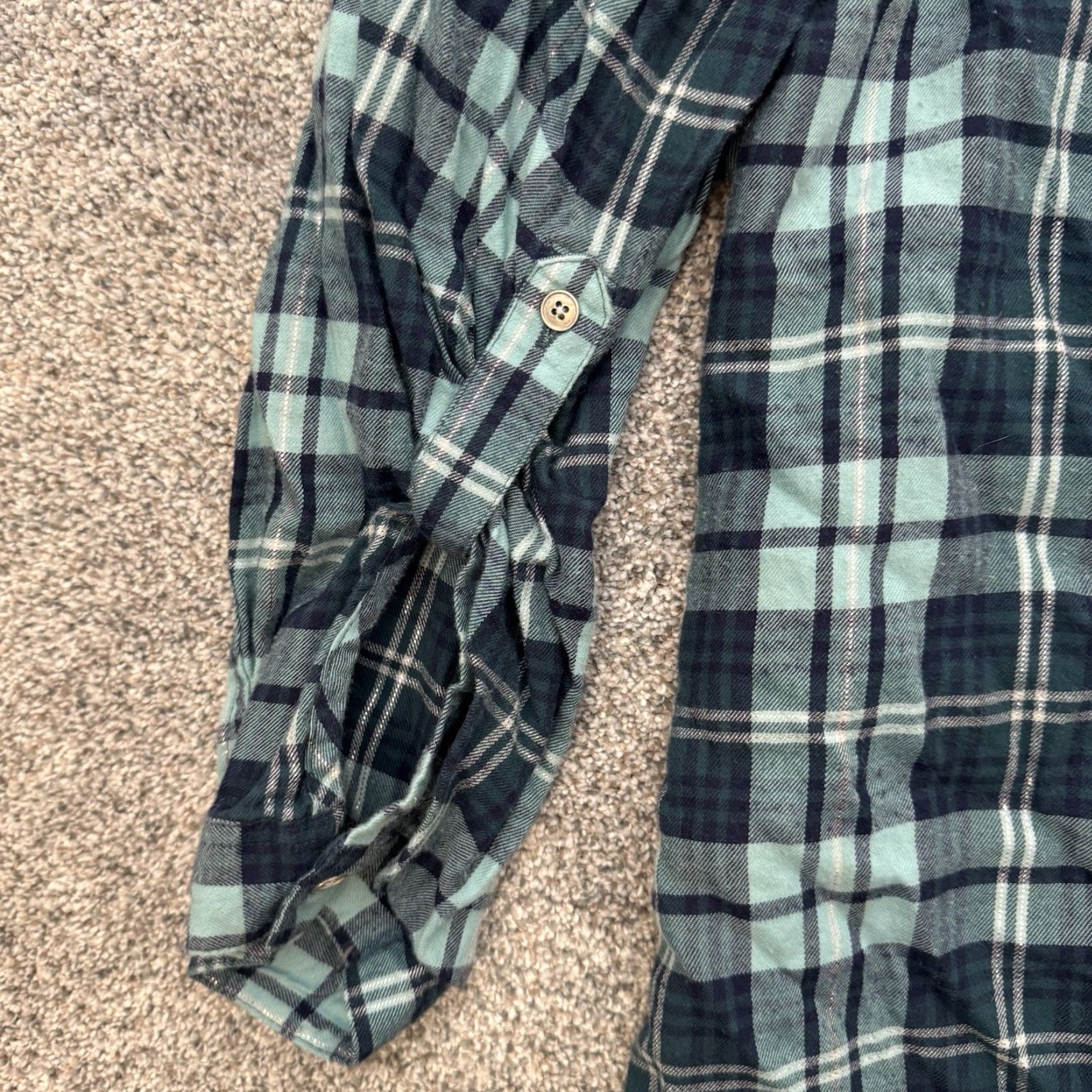 Vintage Roamans Button-Up Shirt Plus 22W Plaid Western Cowgirl Chic Holiday Sparkle Green Long Sleeve Button-Front Women Modern Vintage? No Vintage. Size 3XL / US 20-22 - 6 Thumbnail