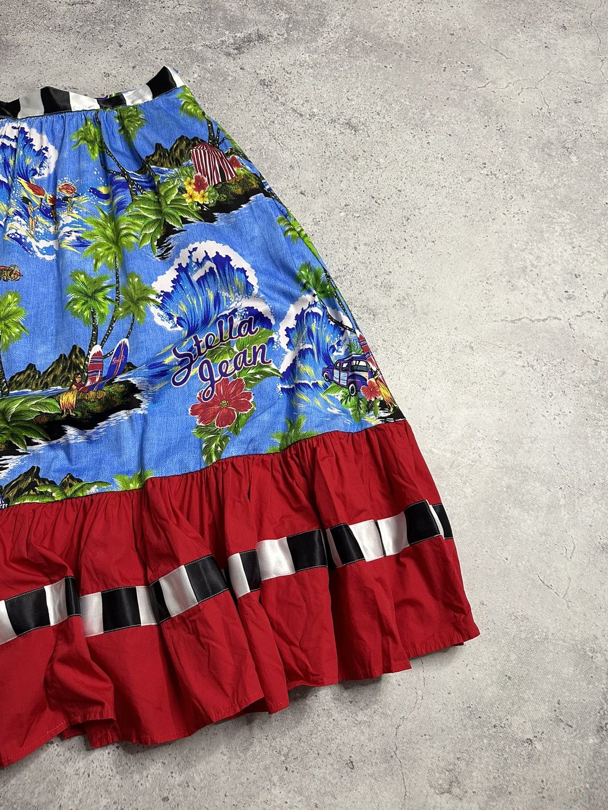 Vintage Stella Jean Gonna Lunga Tropical Print Blue Mid-Length Skirt Size 25" / US 0 / IT 36 - 6 Thumbnail