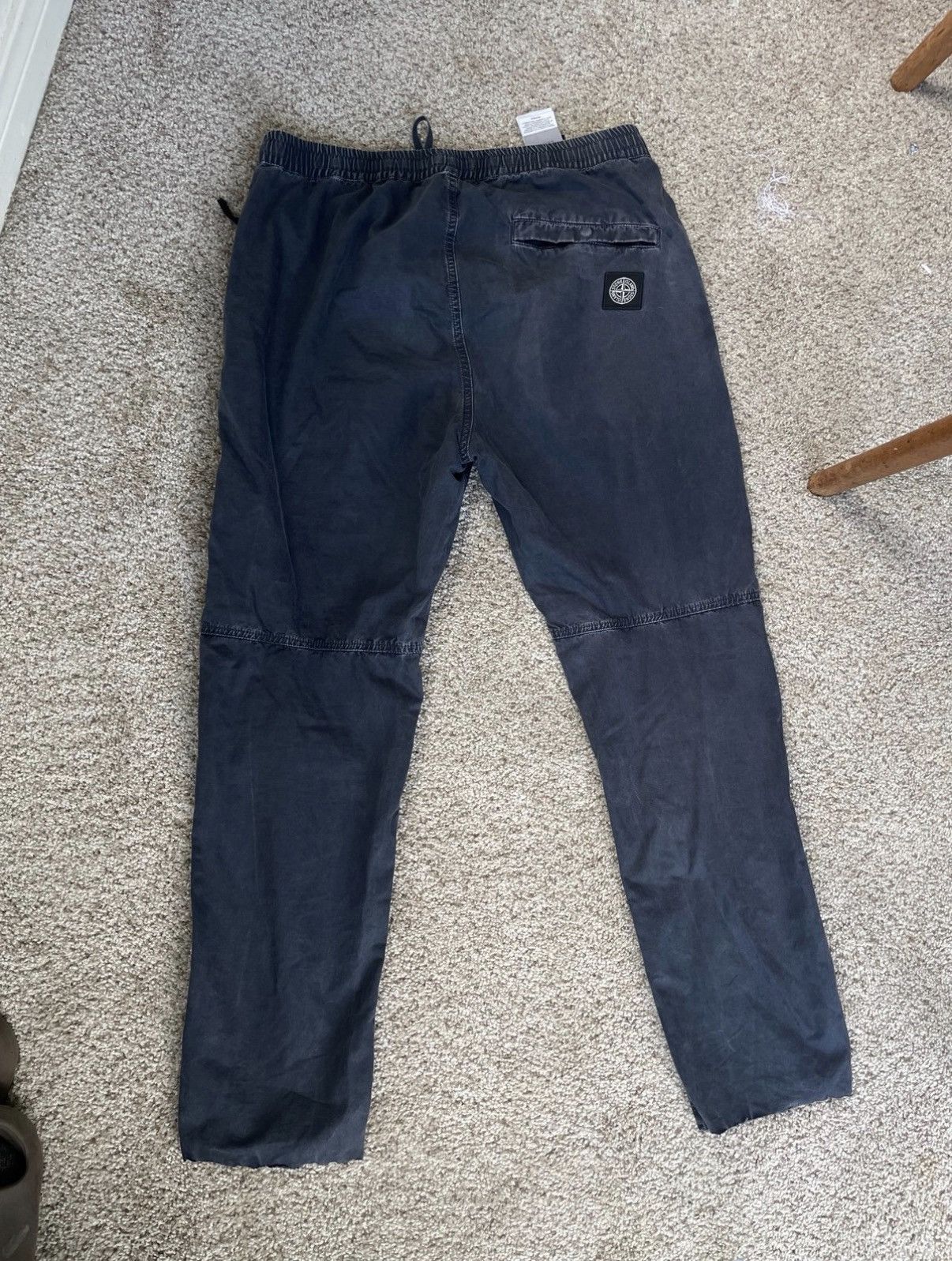 Stone Island Stone Island Navy Cotton Drawstring Pants CompassPatchSize32 Size US 32 / EU 48 - 3 Thumbnail