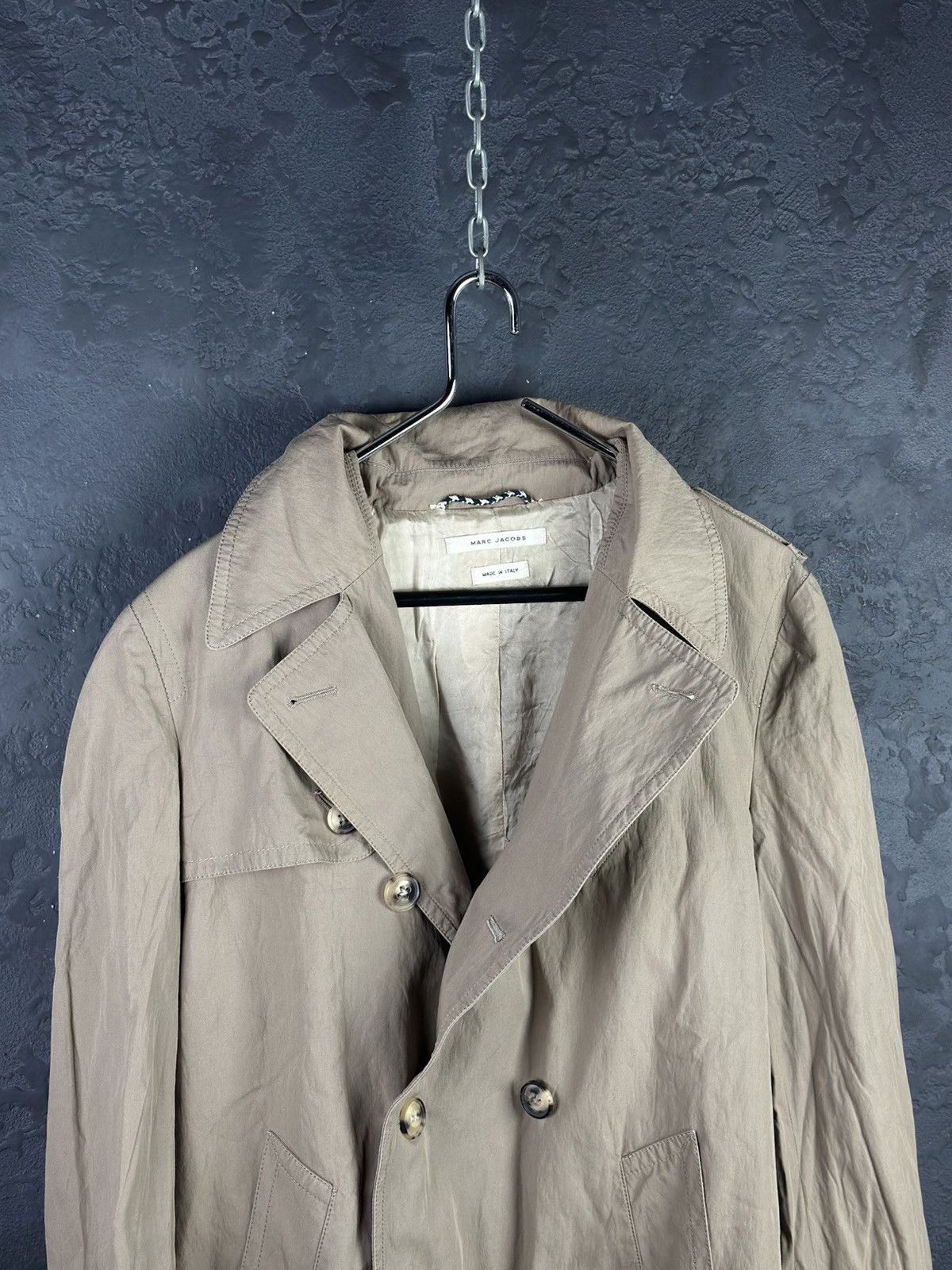 Marc Jacobs × Vintage MARC JACOBS Double-Breasted Belted Cotton Trench Coat Size XL / US 12-14 / IT 48-50 - 2 Thumbnail