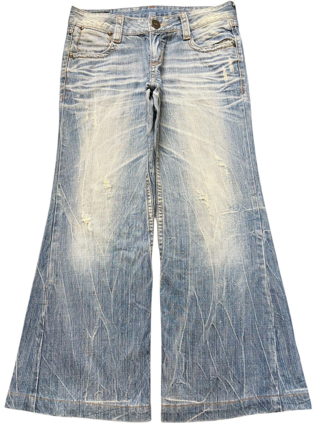 Acne Studios Vintage Japanese Lolita Distress Low Rise Flare Jeans Size 32" / US 10 / IT 46 - 1 Thumbnail