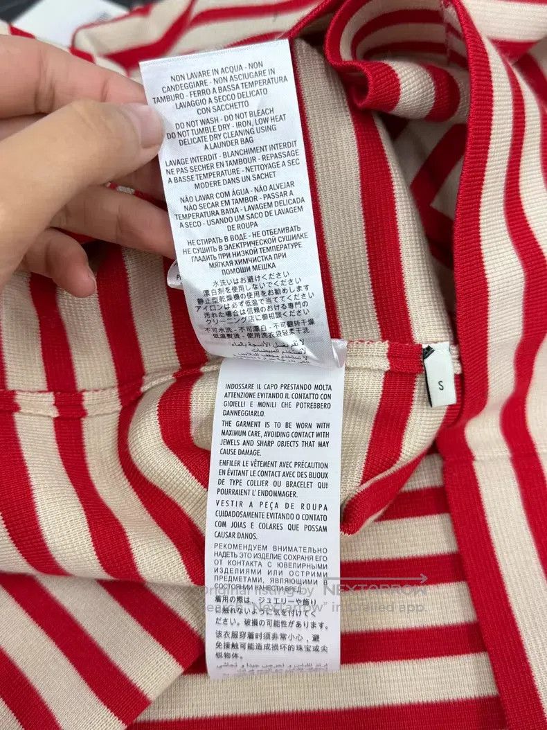 Gucci Gucci Red and white striped gold buckle cardigan coat Size S / US 4 / IT 40 - 7 Thumbnail