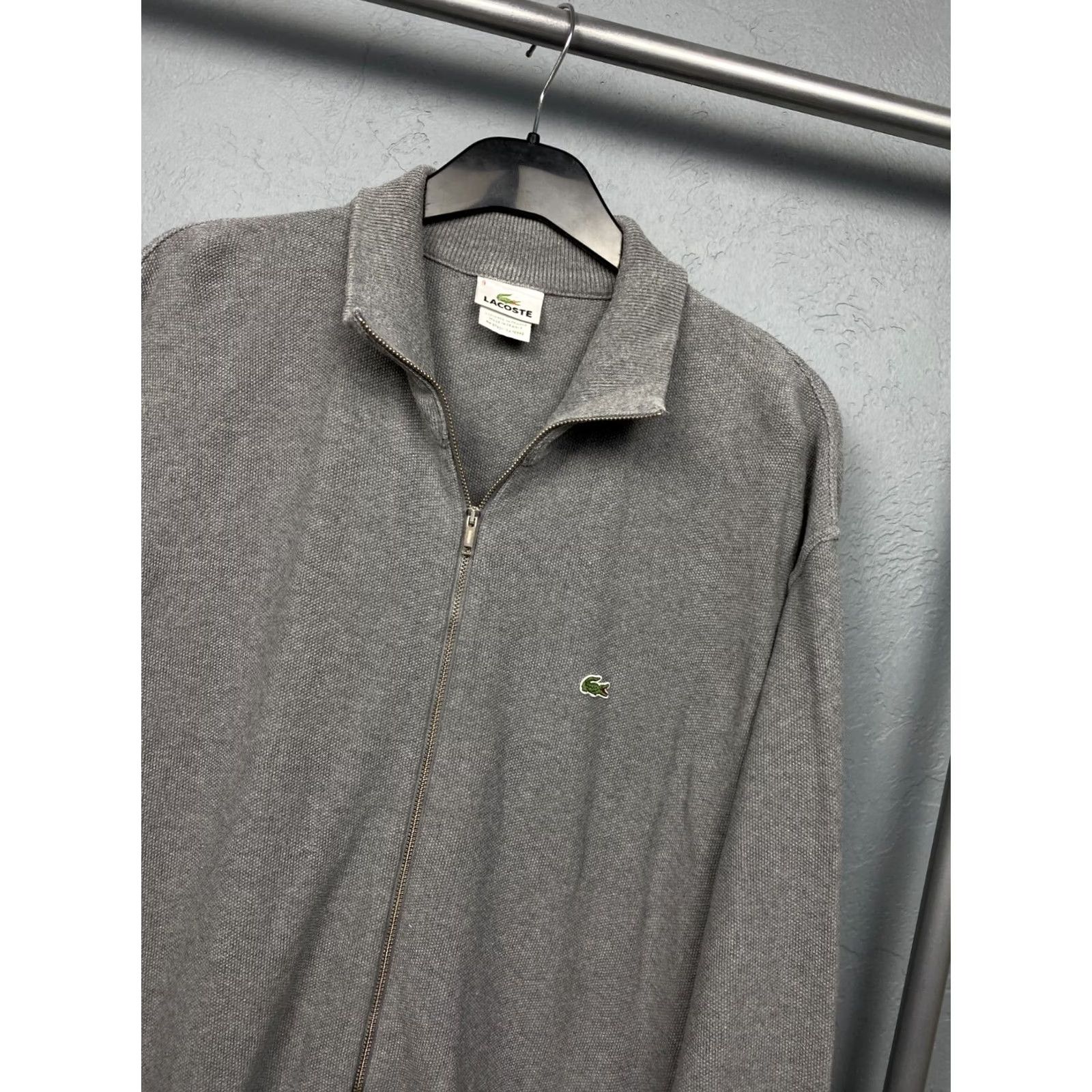 Lacoste Lacoste Mens Full Zip Sweater Shirt XXL Gray Cotton - 2XL Regular Fit Mens (Vintage: No) Size US XXL / EU 58 / 5 - 2 Thumbnail