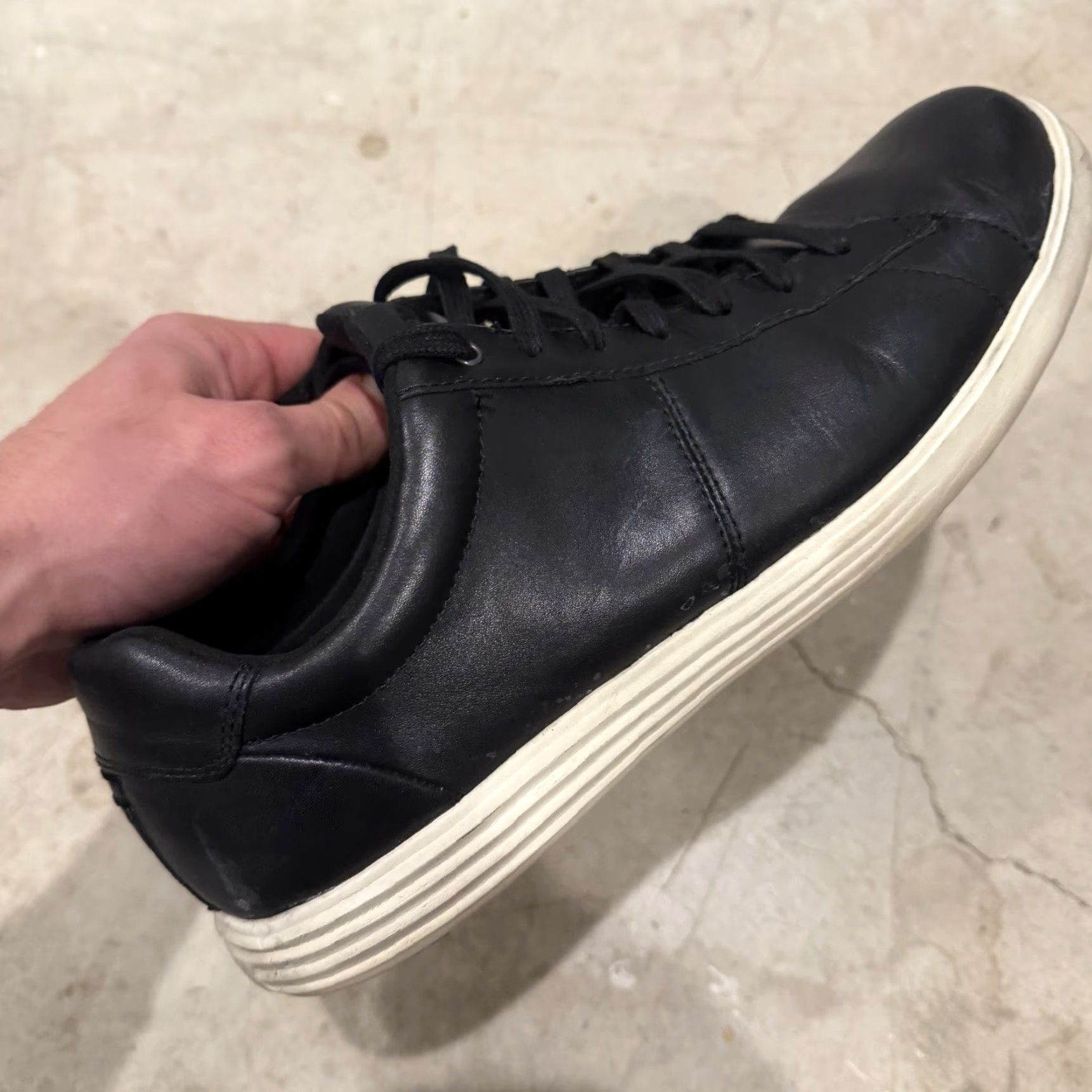 Cole Haan Cole Haan Reagan Shoes Mens 11.5 M Black Leather Low Top Lace Up Casual Sneakers Size US L / EU 52-54 / 3 - 4 Thumbnail