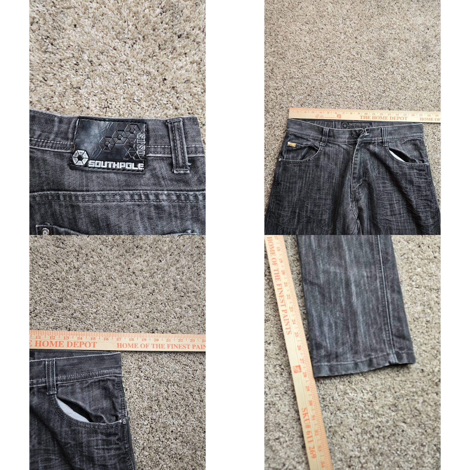 Southpole VINTAGE Southpole Jeans 32 Mens Gray Baggy Fit Straight Weave Denim Y2K Straight 5-Pocket Logo Embroidered Hip Hop Mens Jeans Size US 32 / EU 48 - 9 Thumbnail
