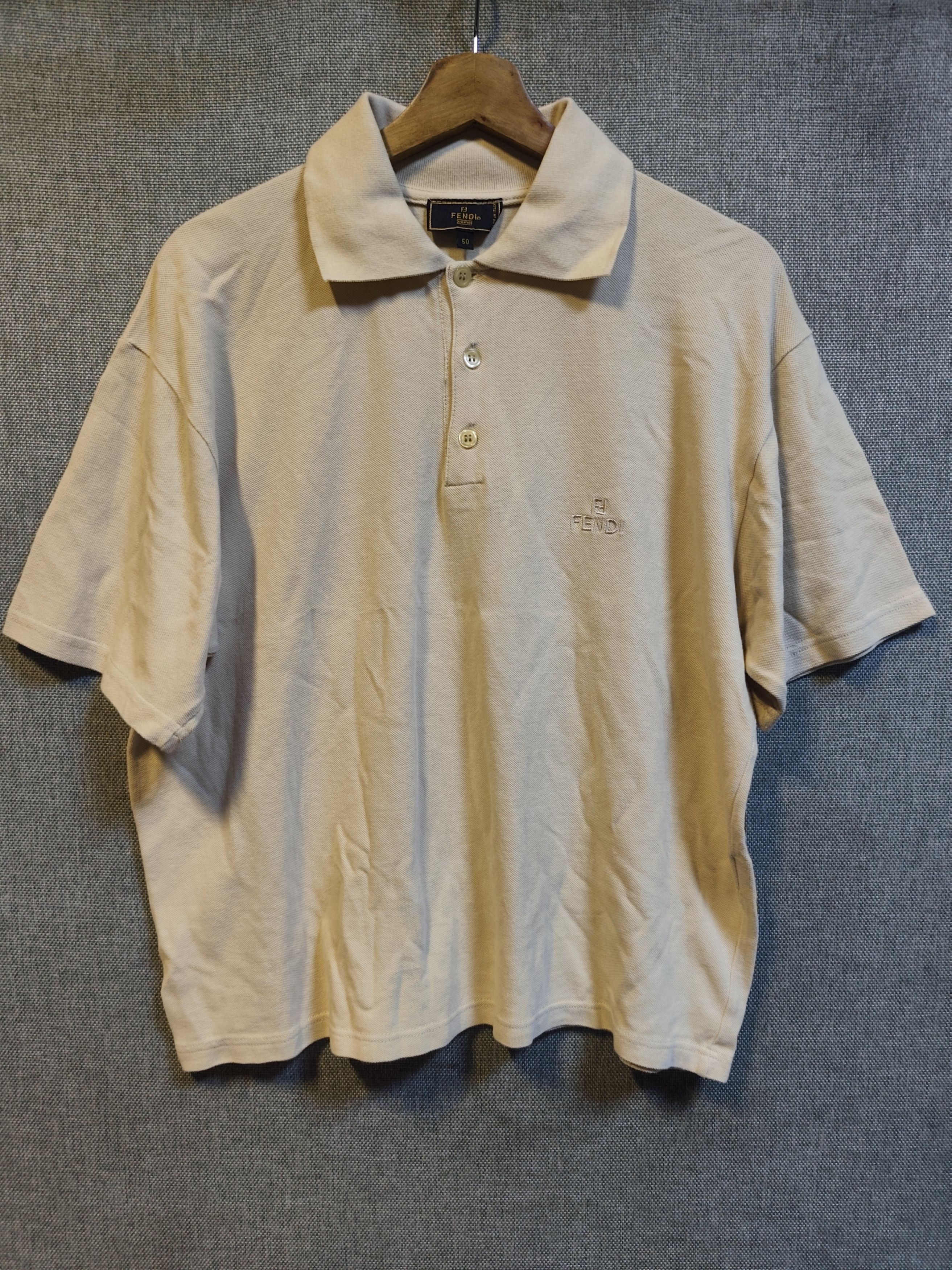 Fendi 90s Fendi Italy Minimalist Boxy Fit Polo Size US L / EU 52-54 / 3 - 1 Thumbnail