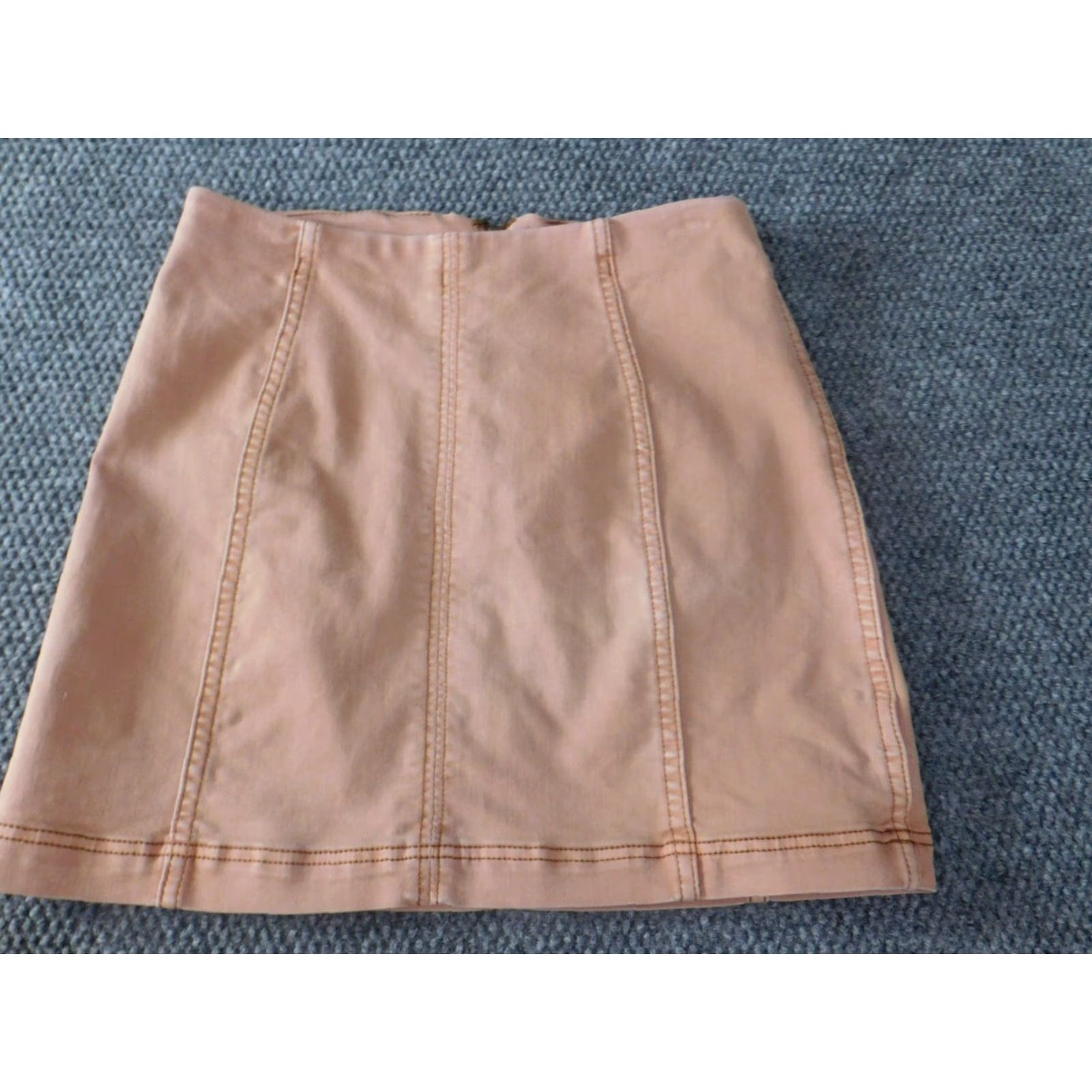 Free People Free People Skirt Womens Short A-Line Denim Pink 10 Zip Lined Casual Mid Rise Regular American Vintage No Size 32" / US 10 / IT 46 - 2 Thumbnail