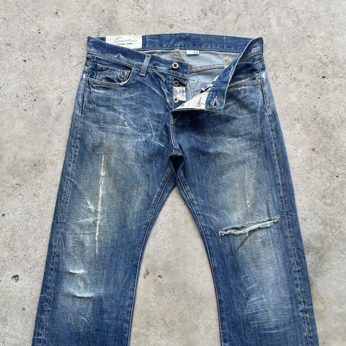 Vintage Vintage Loomstate Distressed Faded Jeans Denim Pants W35x29 Size US 35 - 4 Thumbnail