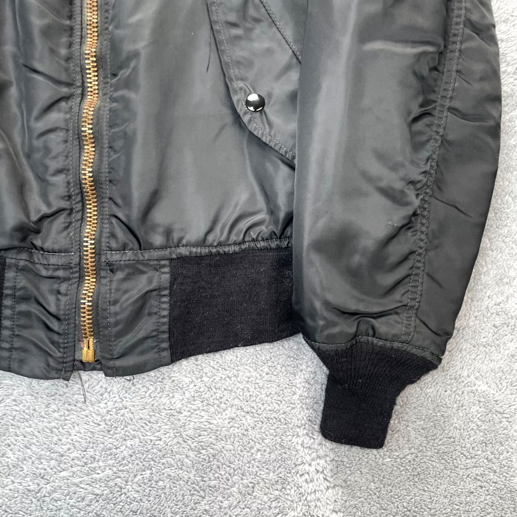 Alpha Industries VINTAGE Alpha Industries Moscow On The Hudson Film Crew Jacket Mens XS Black Bomber Reversible Full Zip Nylon Softshell Band Collar 90s Theme Mens Size US XS / EU 42 / 0 - 2 Thumbnail