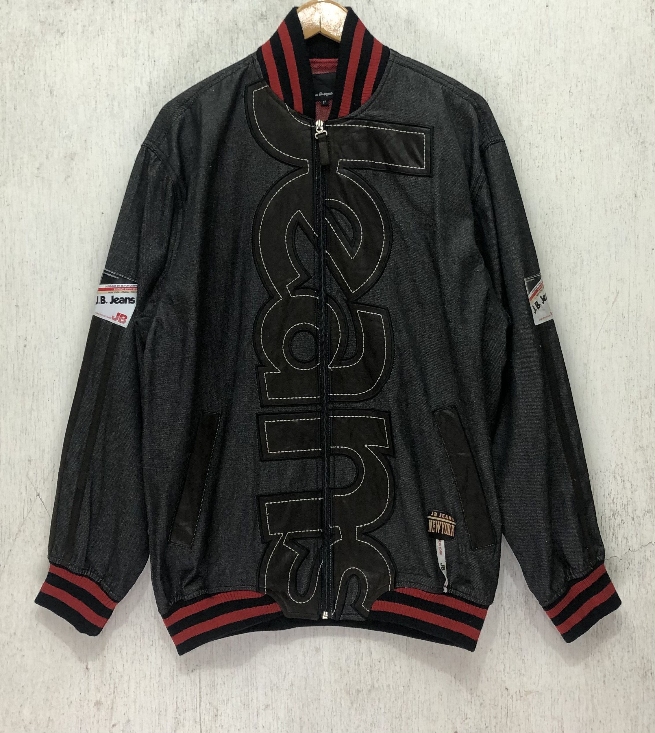 New York JB jeans OVER PRINT varsity denim