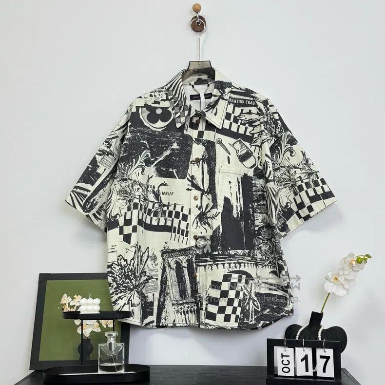 Louis Vuitton Louis Vuitton size 5l Black and white multi-element full-pr Size US M / EU 48-50 / 2 - 1 Thumbnail