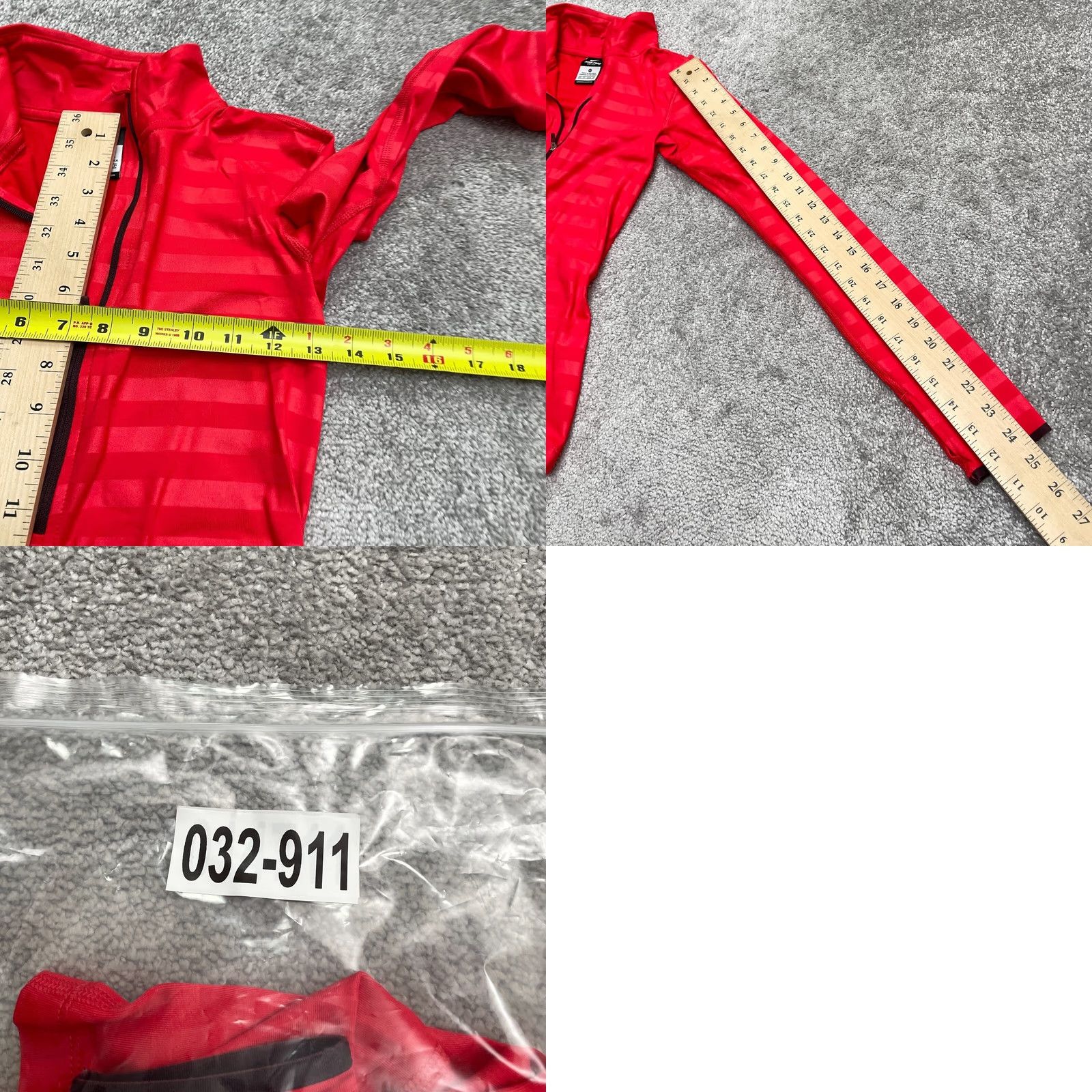 Nike Nike Pro Dri-Fit Hyperwarm 1/2 Zip Jacket Womens XS Red Striped Thumbhole Activewear Jacket Weight: Regular Size XS / US 0-2 / IT 36-38 - 9 Thumbnail