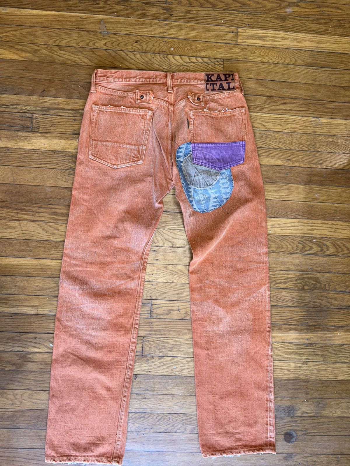 Kapital Kapital Boro Patchwork Repair Denim - Orange Garment Dyed Size US 34 / EU 50 - 10 Thumbnail