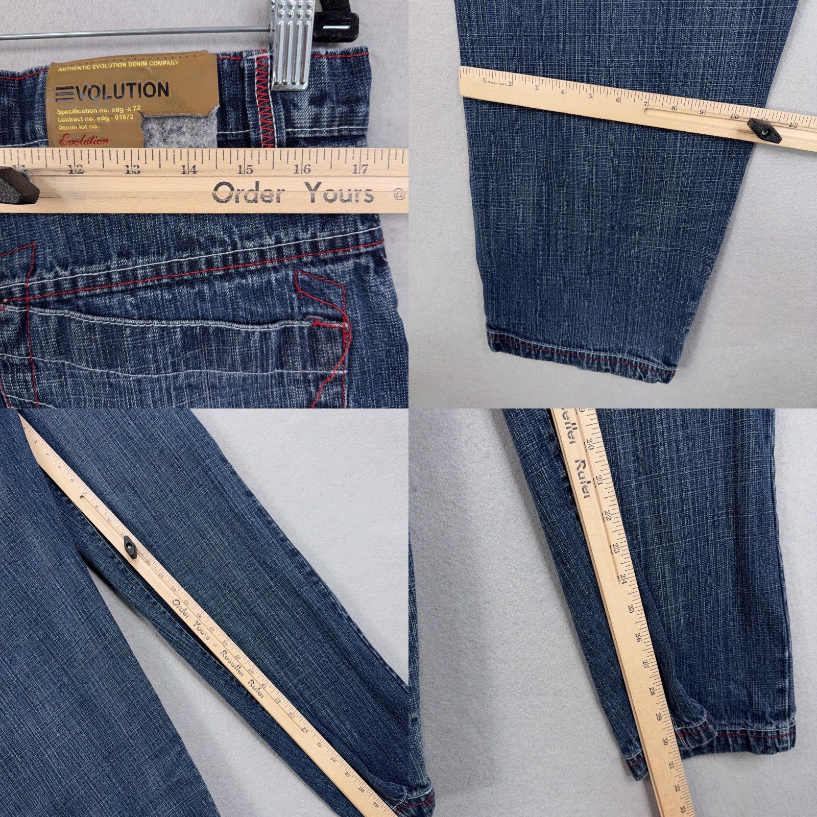 Vintage VINTAGE Evolution Jeans Mens 34x32 Blue Relaxed Fit Straight Baggy Y2K - Mens Jeans, Blue, 34x32, Relaxed Straight, 100% Cotton Size US 34 / EU 50 - 8 Thumbnail