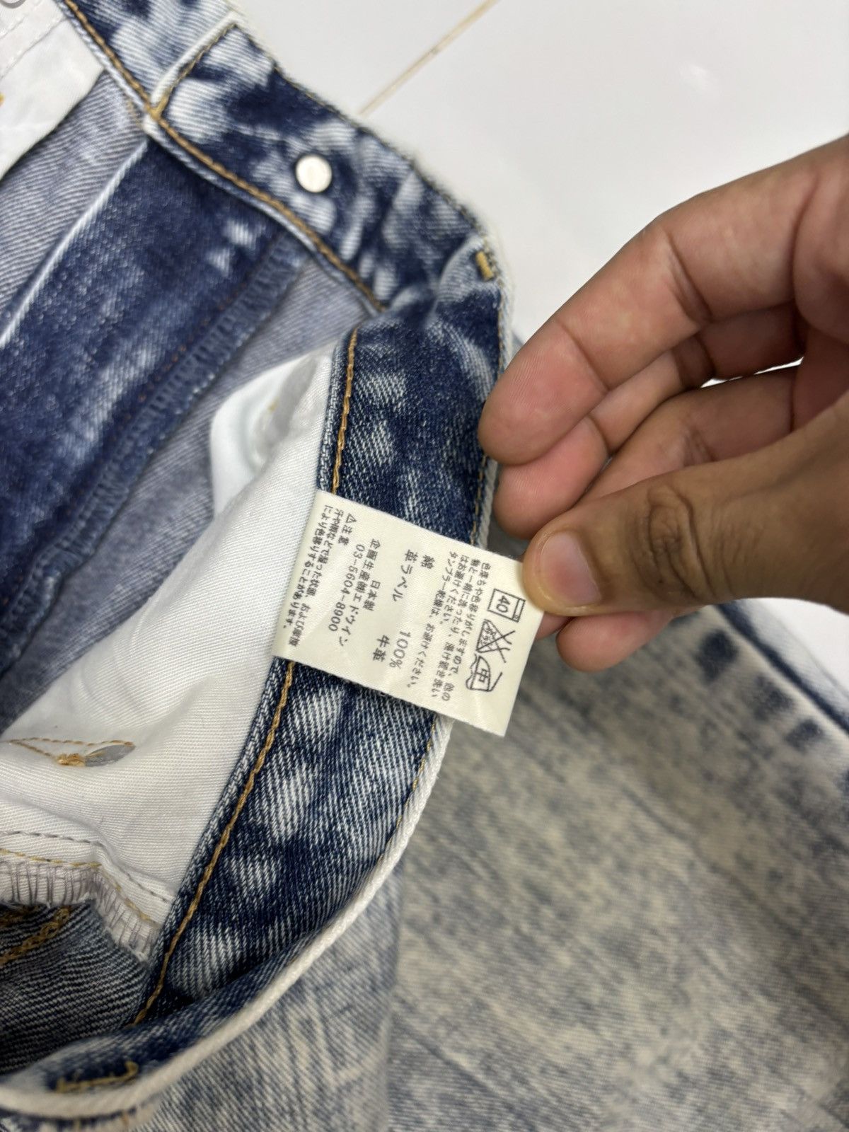 Kapital Edwin No 403 Acid Wash Made In Japan Distressed Denim Jeans Size US 34 / EU 50 - 12 Thumbnail