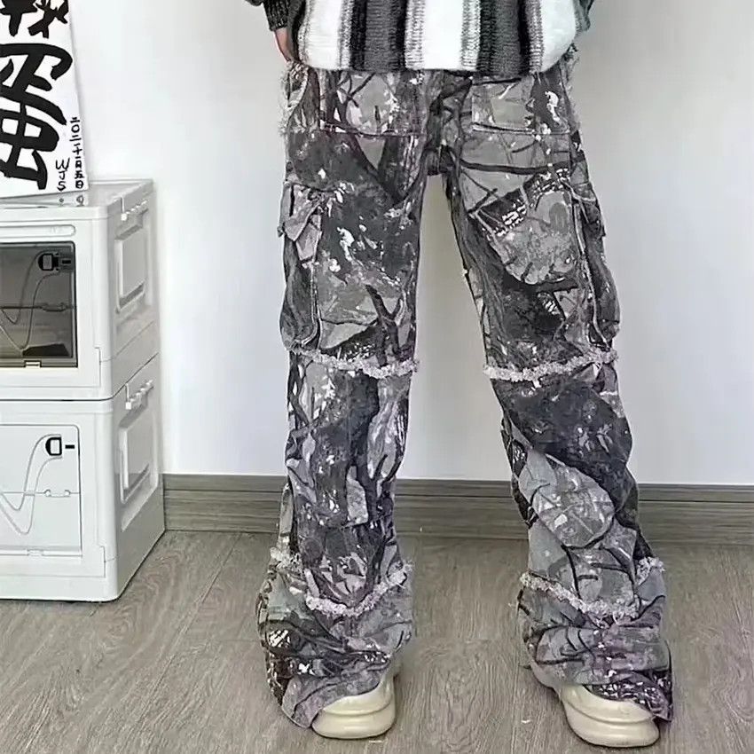Designer × Japanese Brand Faded wash camouflage baggy jeans Size US 33 - 5 Thumbnail