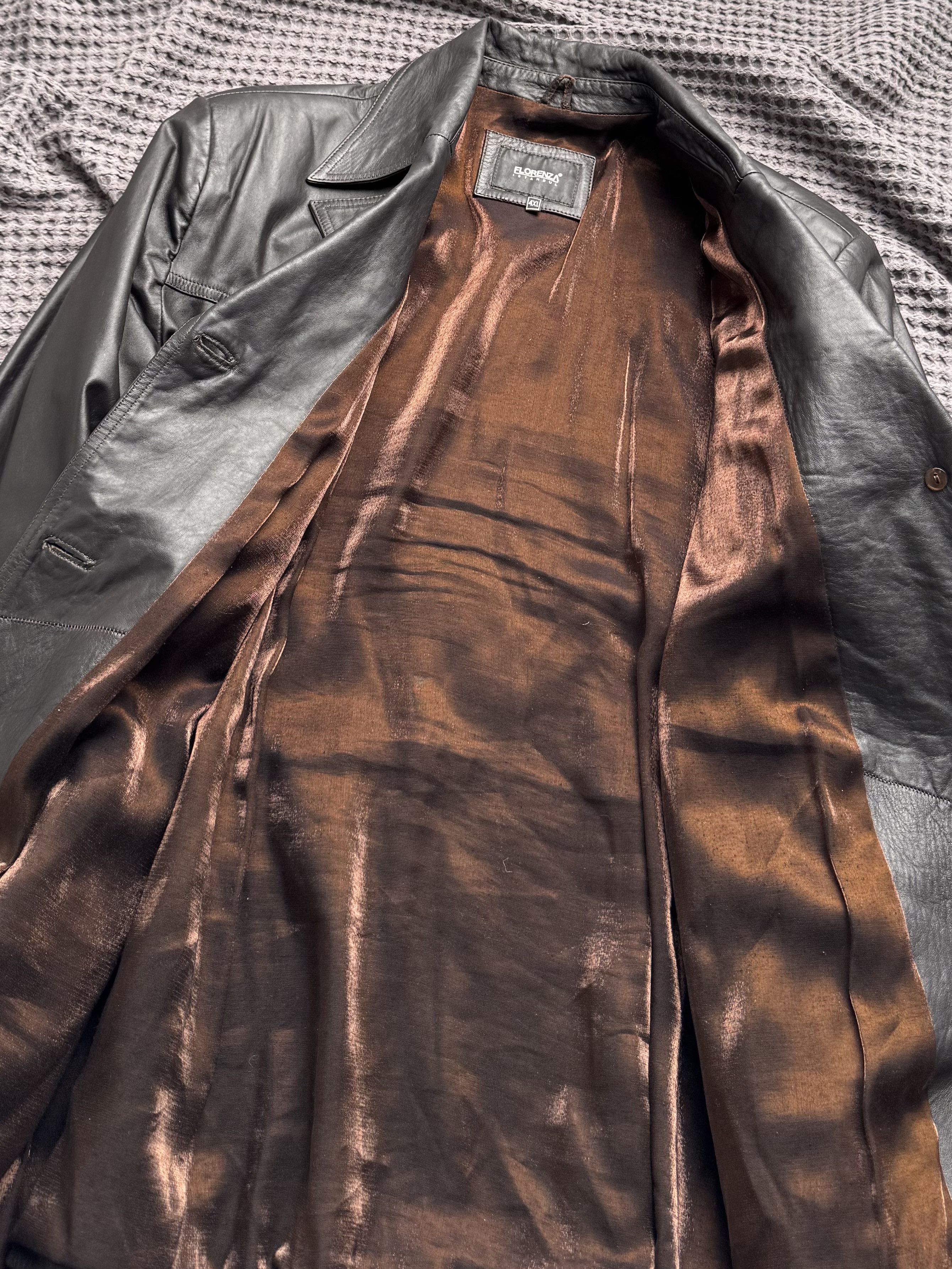 Vintage Vintage Brown Leather Coat Button Front Oversized Long Coat Size XL / US 12-14 / IT 48-50 - 8 Thumbnail