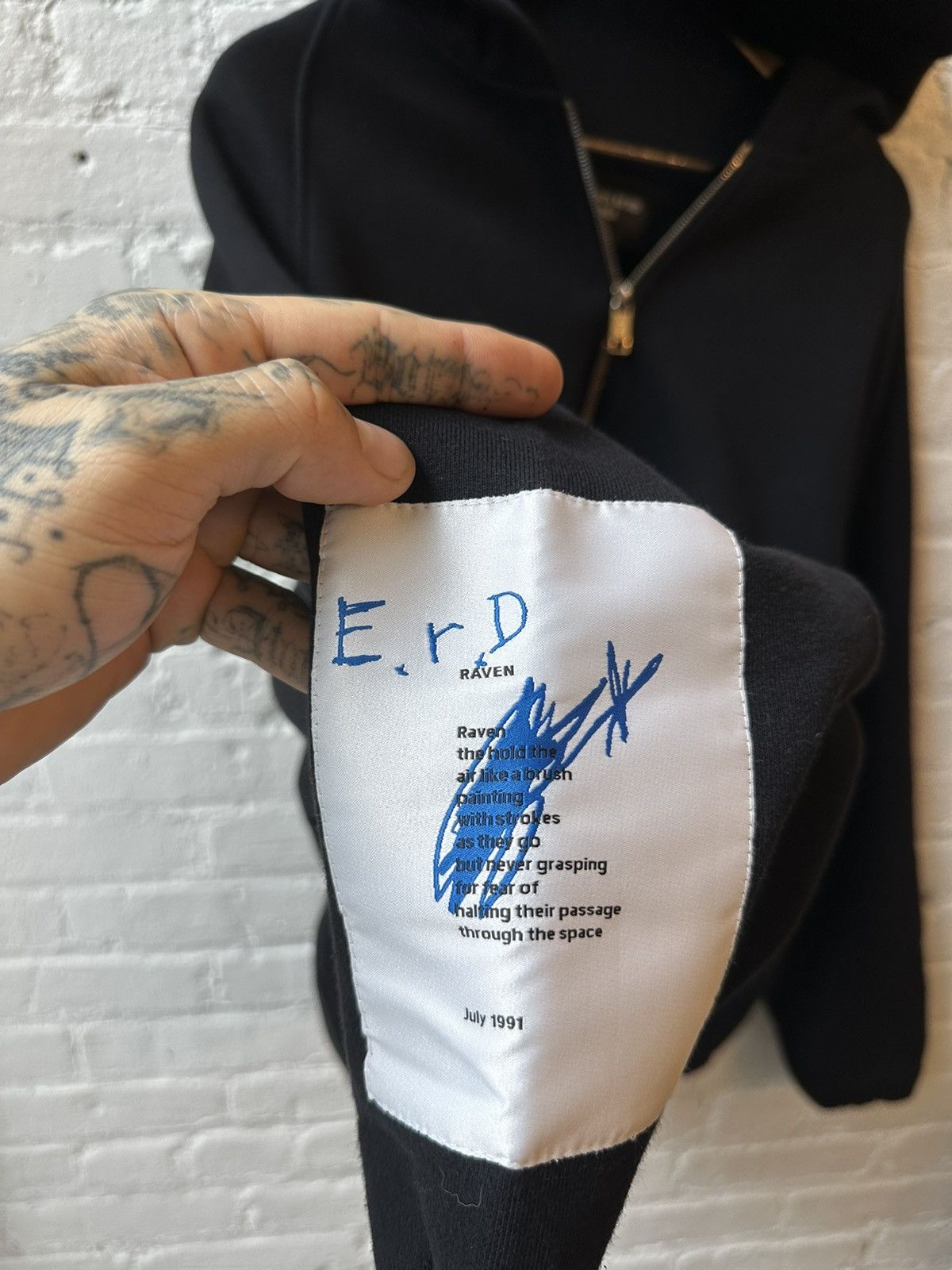 Enfants Riches Deprimes ERD SILK RAVEN PATCH BLACK ZIP HOODIE S/M/L BAGGY Size US S / EU 44-46 / 1 - 2 Thumbnail
