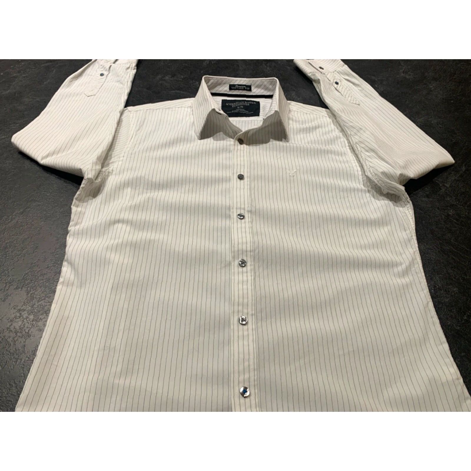 American Eagle Outfitters American Eagle Outfitters Button-Up Shirt Men’s Large Long Sleeve Striped White Casual Modern Size US L / EU 52-54 / 3 - 2 Thumbnail
