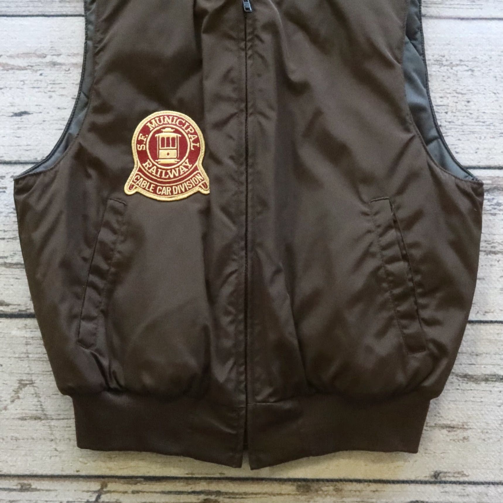 VINTAGE Blauer San Francisco Muni Vest - Size M, Brown, Quilted
