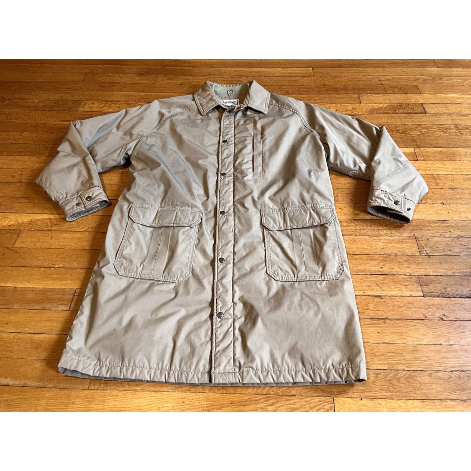 Vintage VINTAGE L.L. Bean Coat Chore Long Wool L Beige Men’s Large 90s Jackets & Coats Size US L / EU 52-54 / 3 - 2 Thumbnail