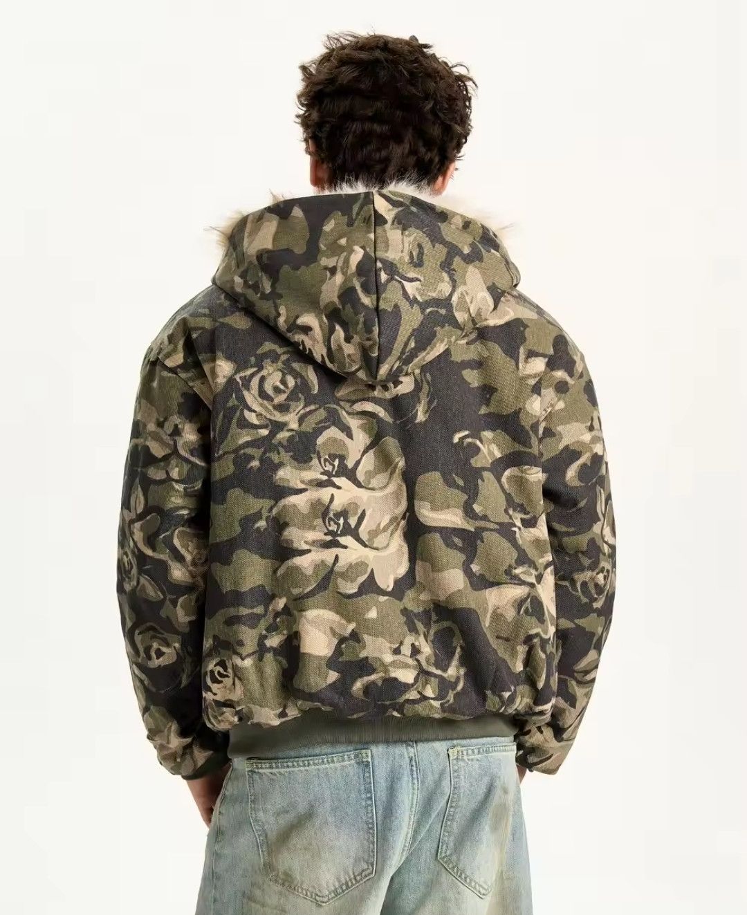 Japanese Brand × Vintage Camo Fur Collar Jacket Hoodie Size US XL / EU 56 / 4 - 5 Thumbnail