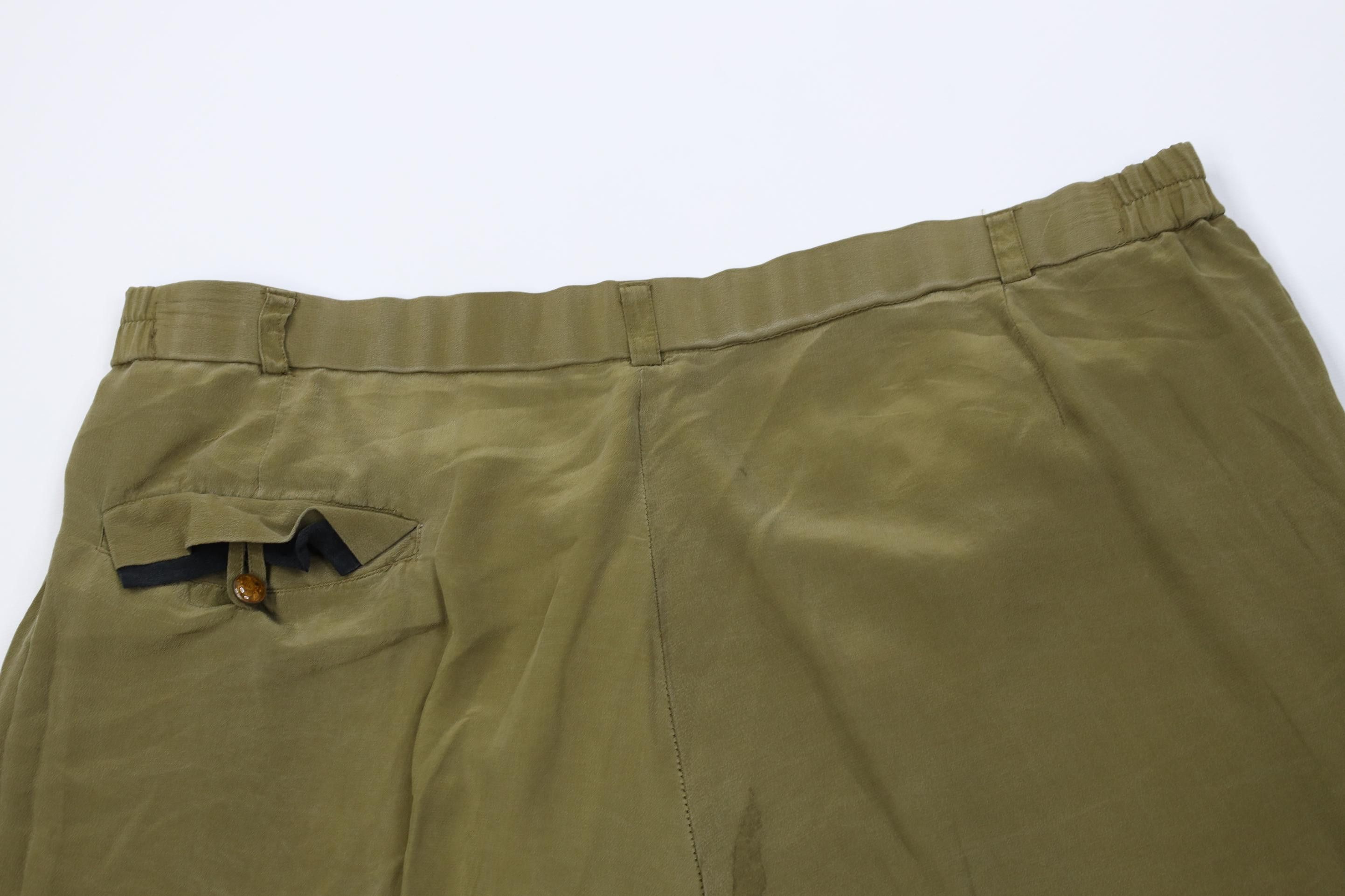 Vintage Vintage 90s Streetwear Above Knee Silk Pleated Shorts Green Size US 34 / EU 50 - 10 Thumbnail