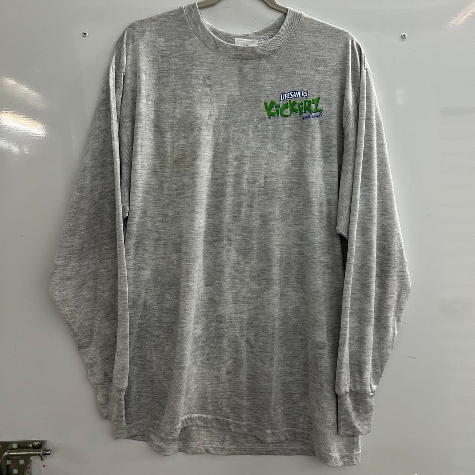 Jerzees Grey vintage thin Lifesavers Kickerz long sleeve shirt Size US XL / EU 56 / 4 - 1 Thumbnail