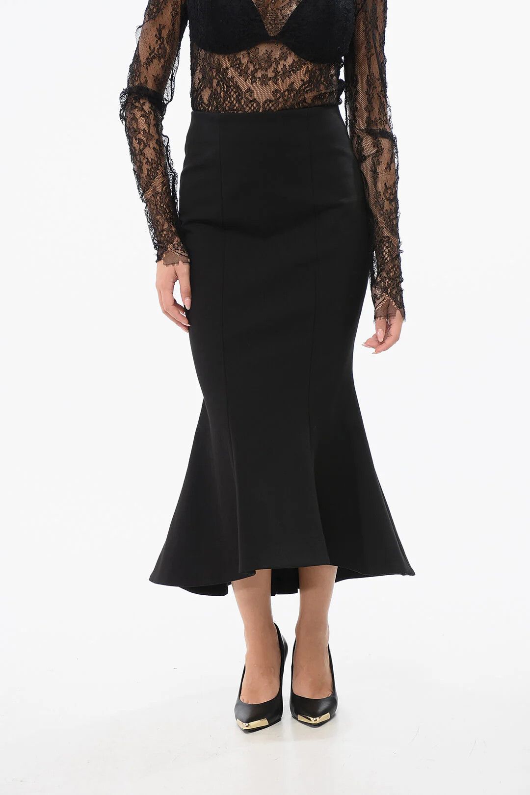 Balmain og1mm0326 Midi Skirt in Black Size 38" / US 16 / IT 52 - 1 Thumbnail
