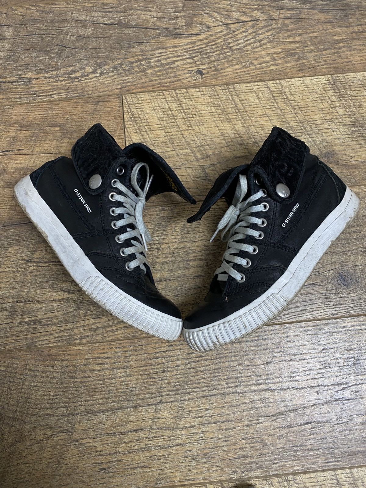 G-Star G-Star Raw Scuba High Top Sneakers Black Leather EU 37 Size US 5 / EU 37 - 1 Thumbnail