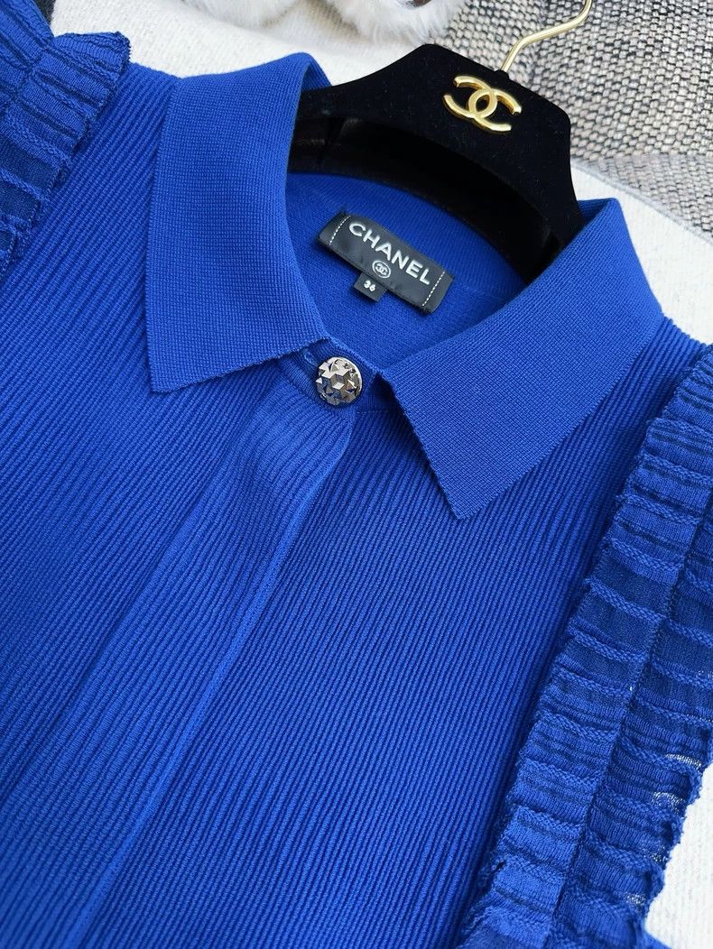 Chanel Chanel Terminal series royal blue pleated lace vest dress Size XS / US 0-2 / IT 36-38 - 5 Thumbnail